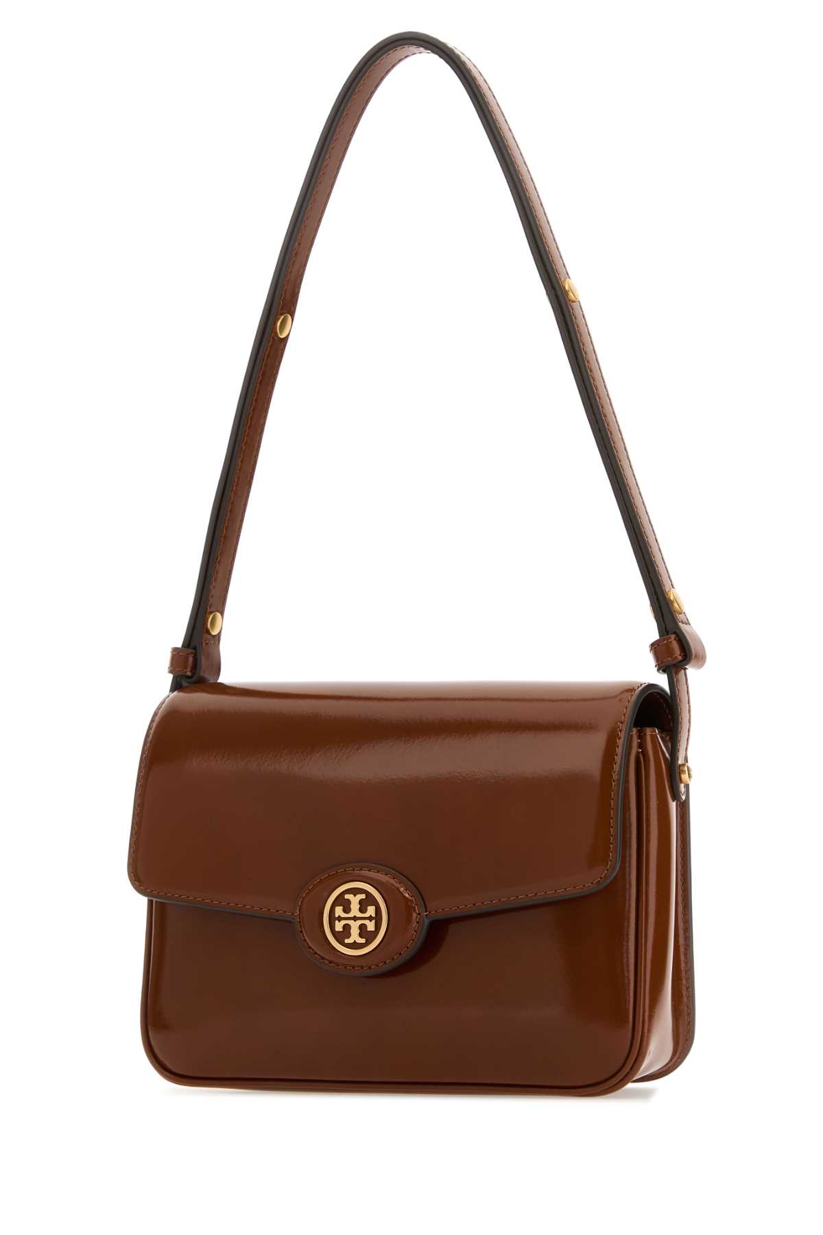 Tory Burch Caramel Leather Robinson Shoulder Bag In Brown