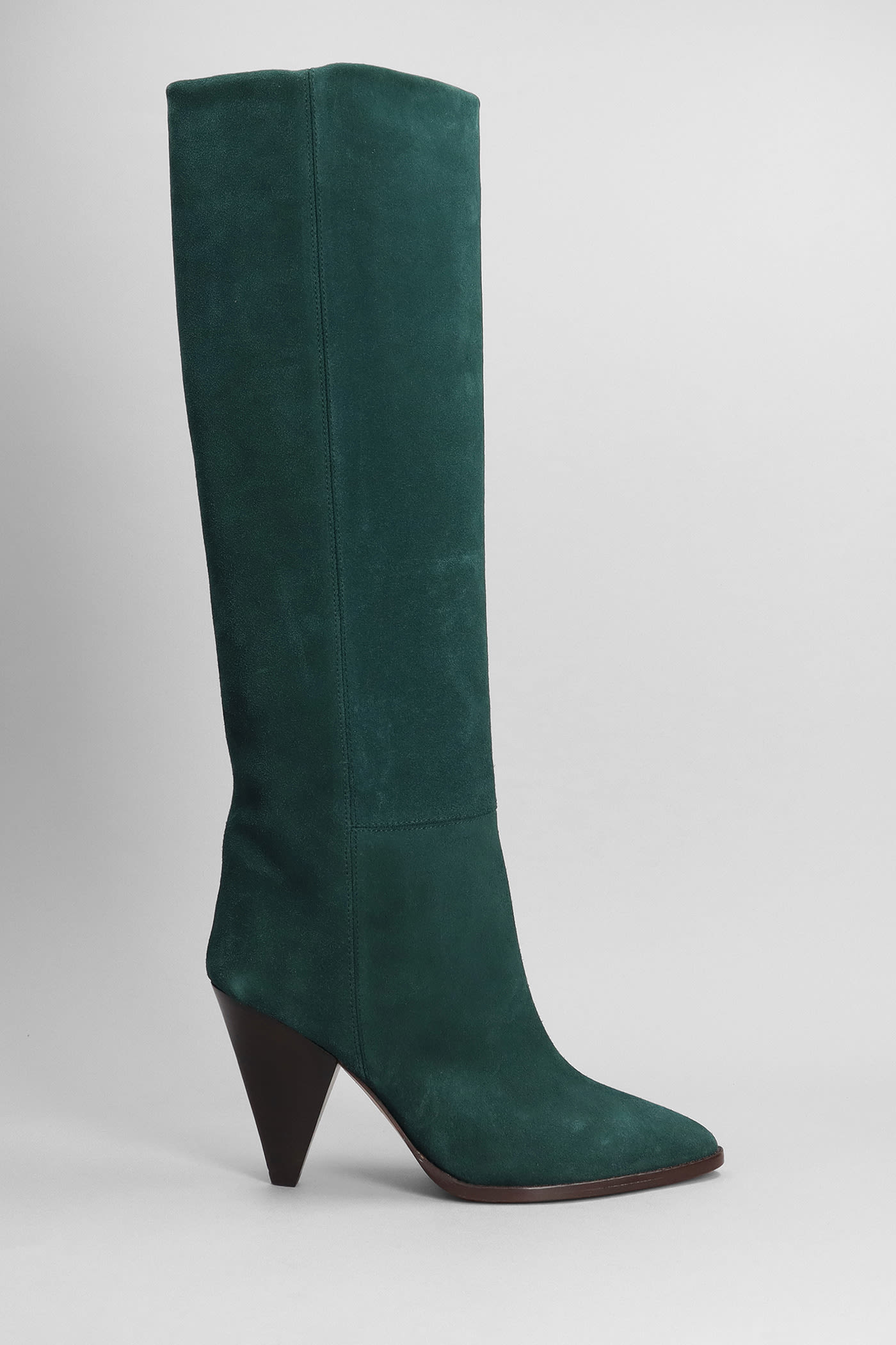 Ririo High Heels Boots In Green Suede