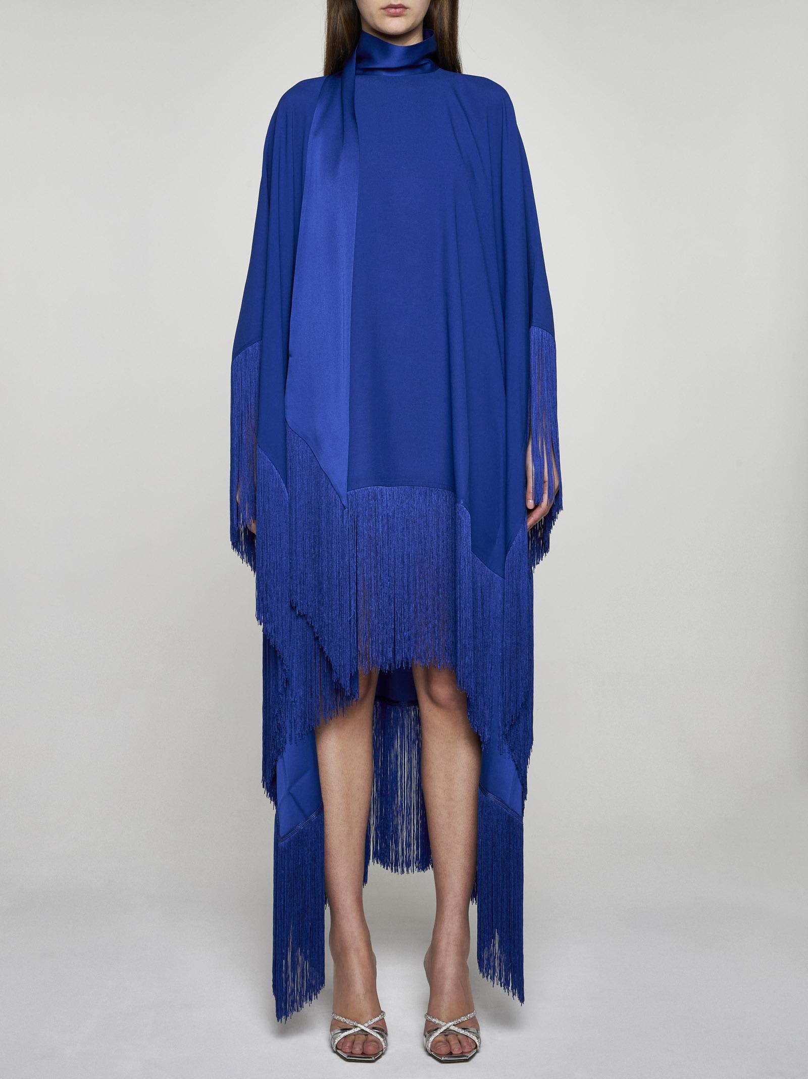 Shop Taller Marmo Mrs Ross Pohenix Viscose-blend Kaftan In Blue