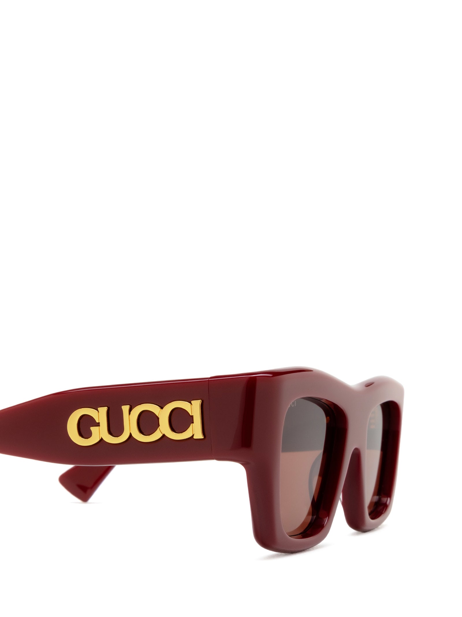 Shop Gucci Gg1772s Burgundy Sunglasses