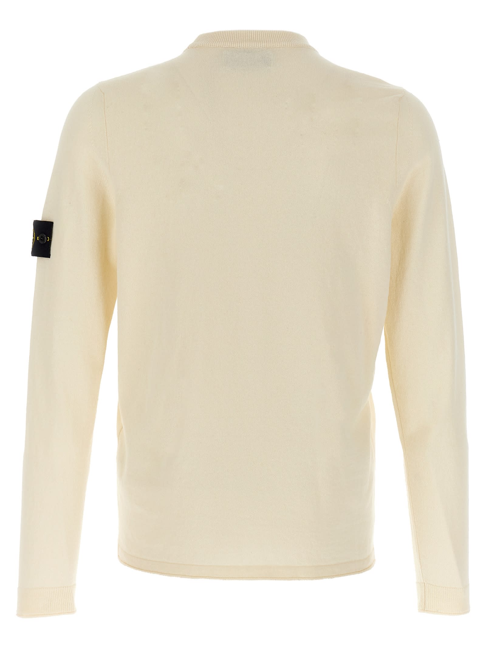 Stone Island Cotton Blend Sweater In Avorio