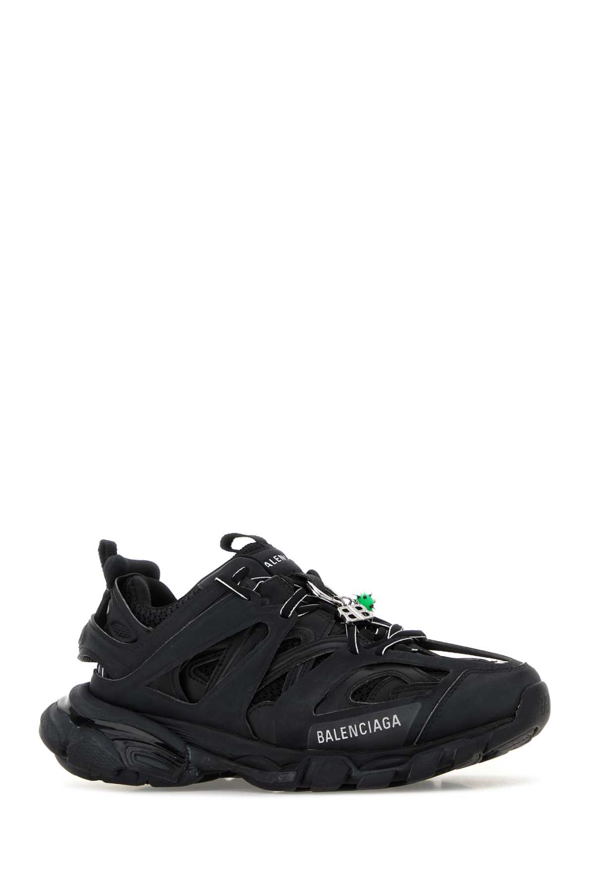 Balenciaga Black Mesh And Rubber Track Sneakers In Multi