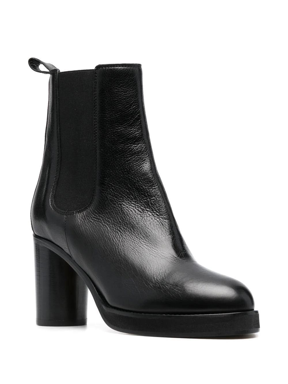 Isabel Marant Black Black Lalix Leather Ankle Boots In Black