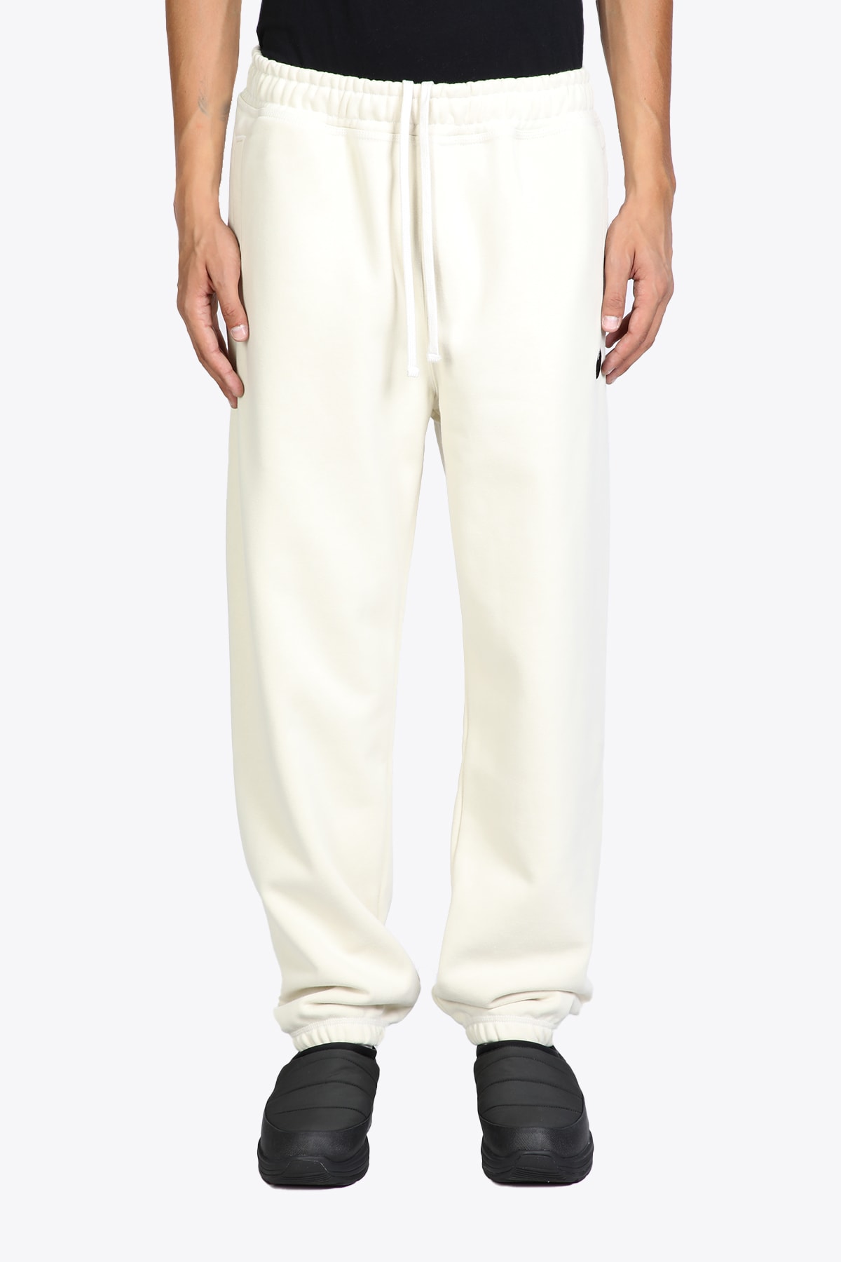 Stussy 8 Ball App. Pant Off-white cotton sweatpant with 8 ball patch - 8 ball app. pant