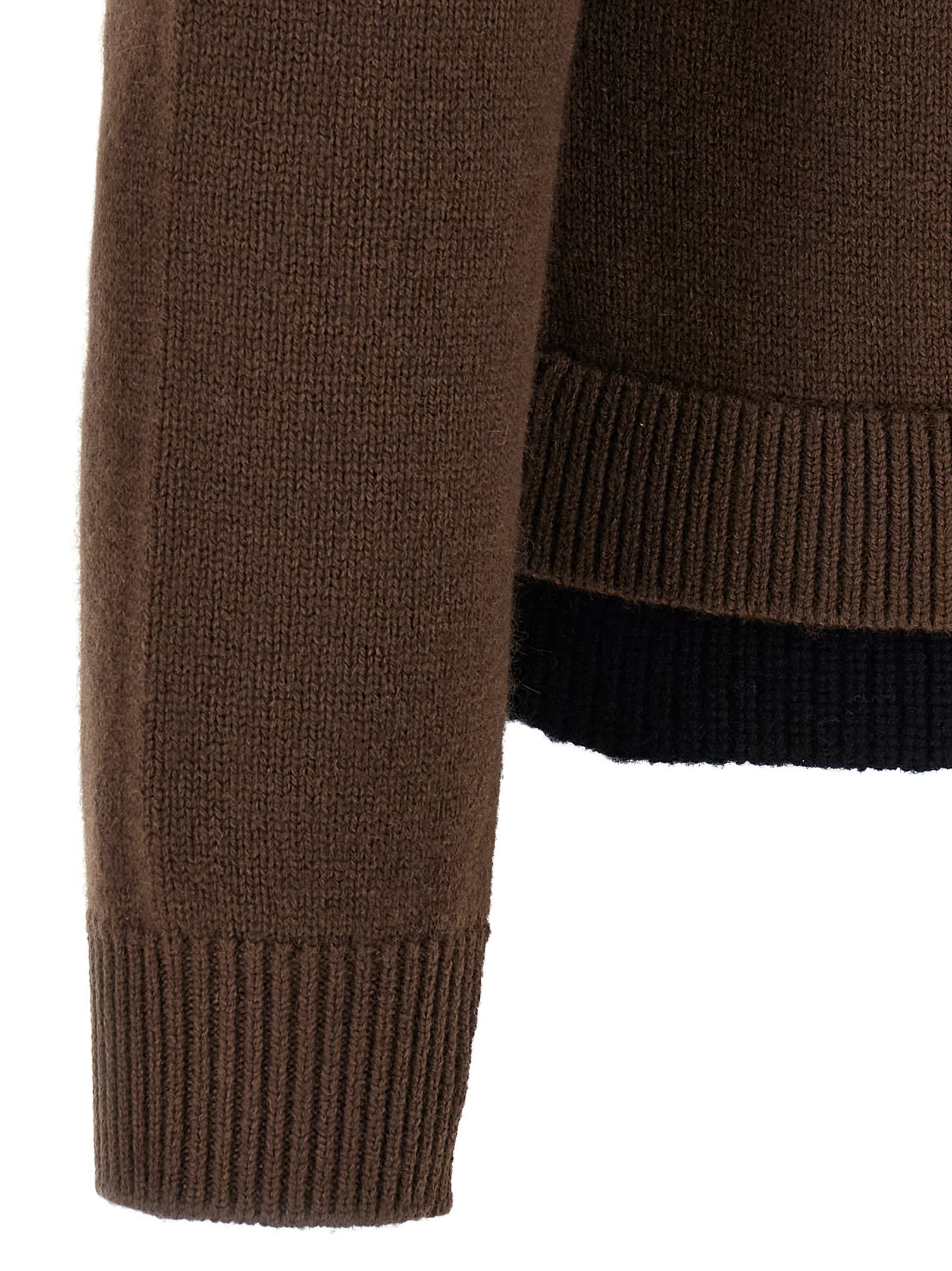 Jw Anderson Brown Cashmere Blend Layered Cardigan In Brown