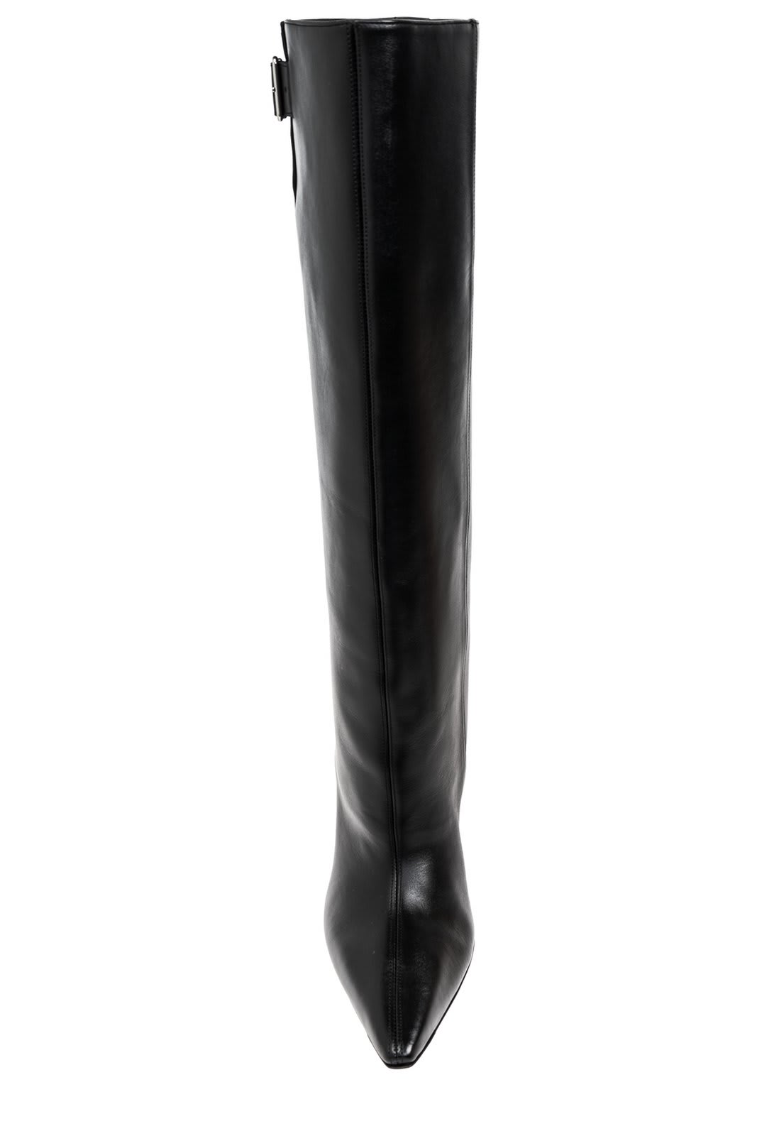Courrèges Astro Pointed-toe Buckle-detailed Boots In Black