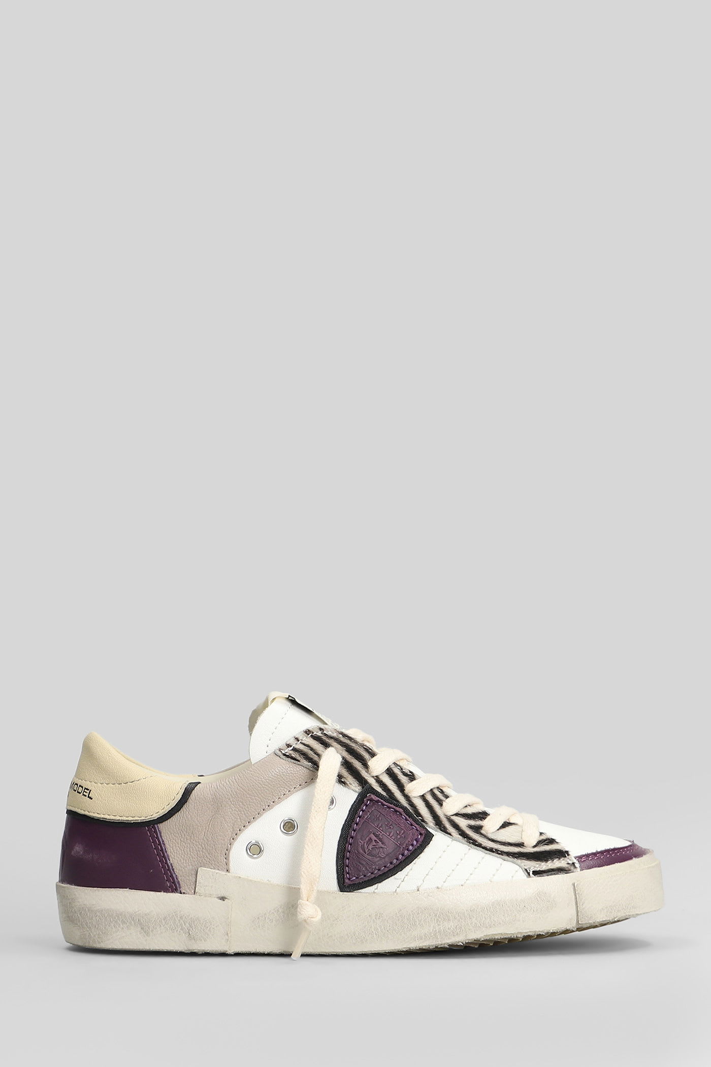 Philippe Model Prsx Low Sneakers In White Leather In White