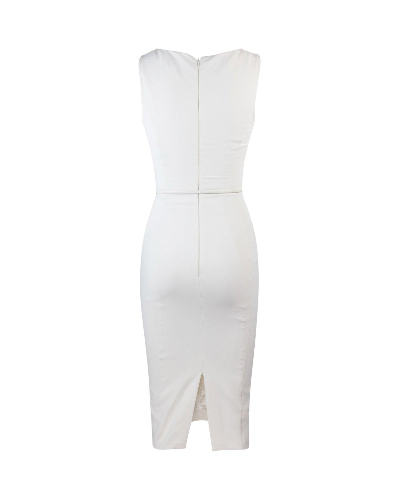 Shop Elisabetta Franchi Cut-out Detailed Belted Midi Dress