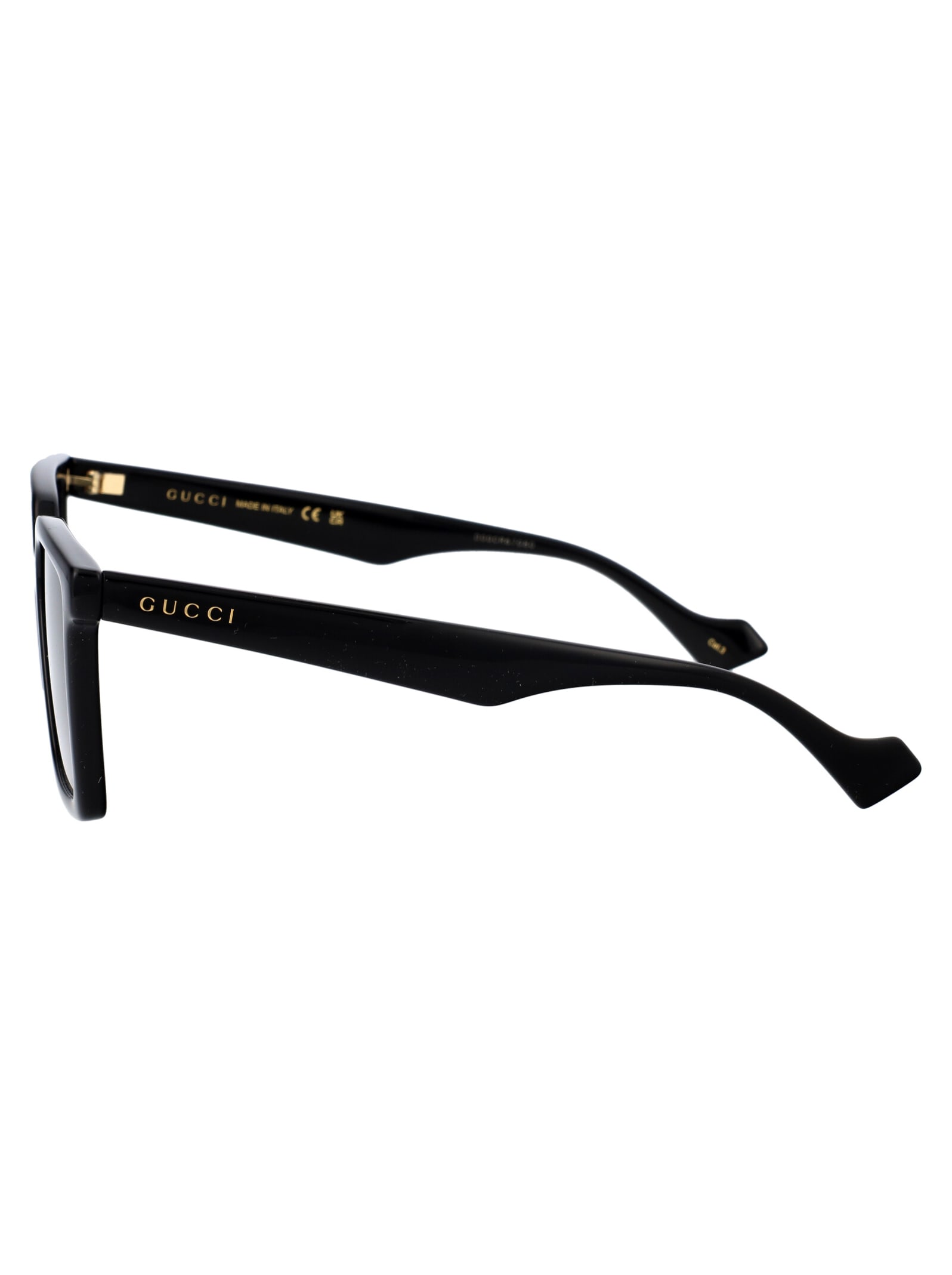 Gucci Black Black Grey Acetate Sunglasses In Black