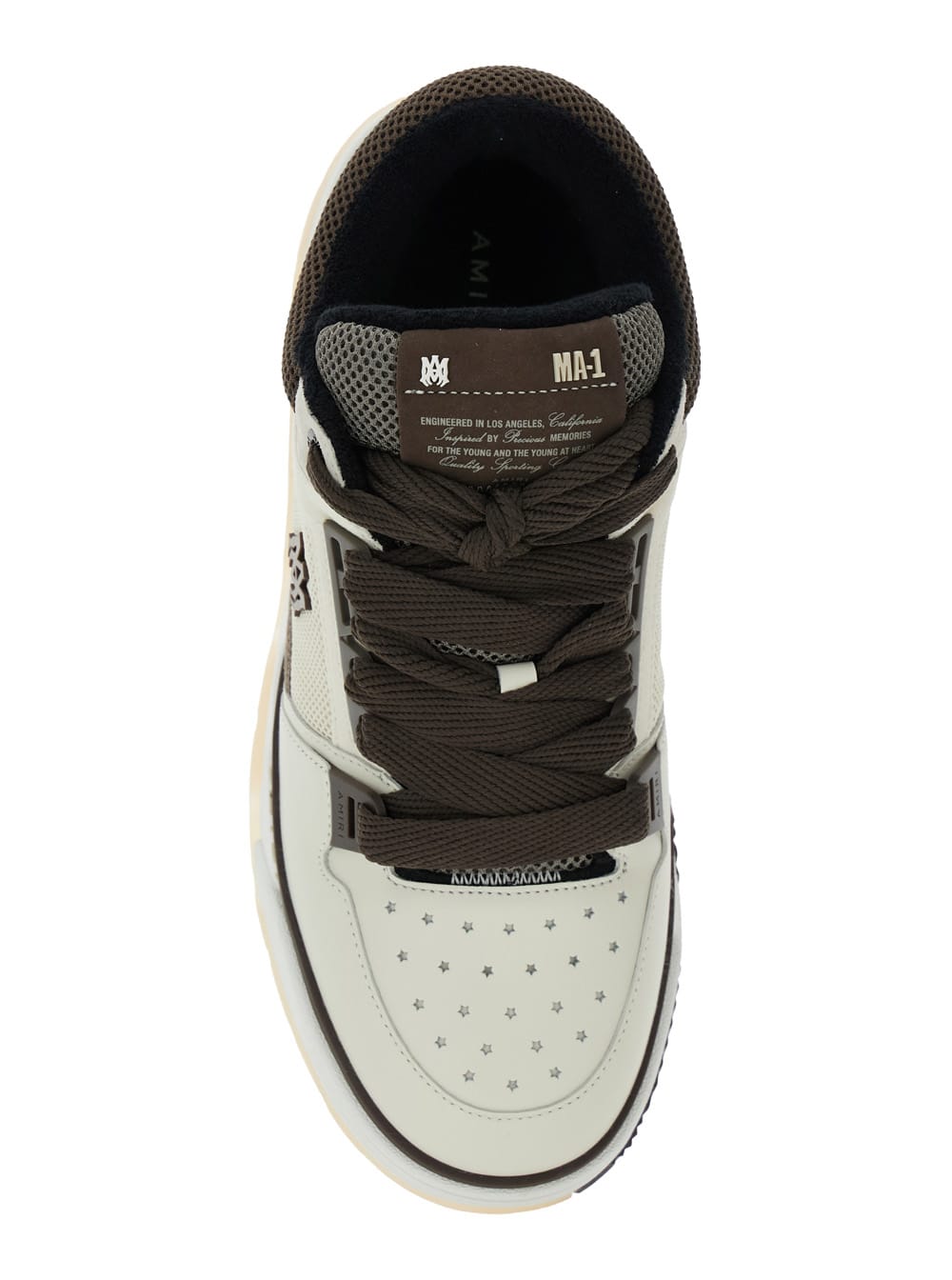 Amiri Brown Low Top Sneakers With Logo Detail On The Side And Mesh Panels In Suede Man In Red
