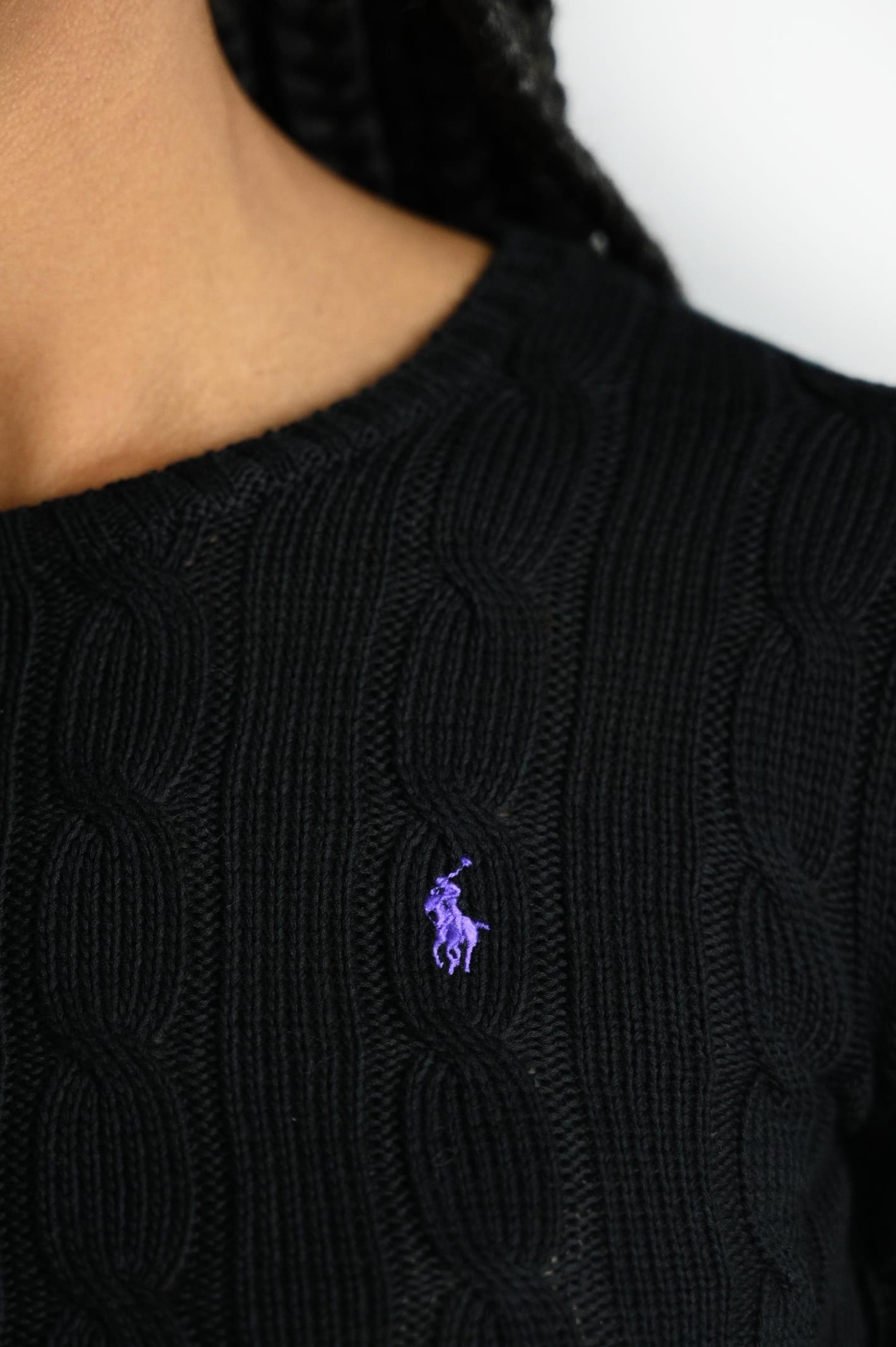 Shop Polo Ralph Lauren Crew Neck Sweater In Black