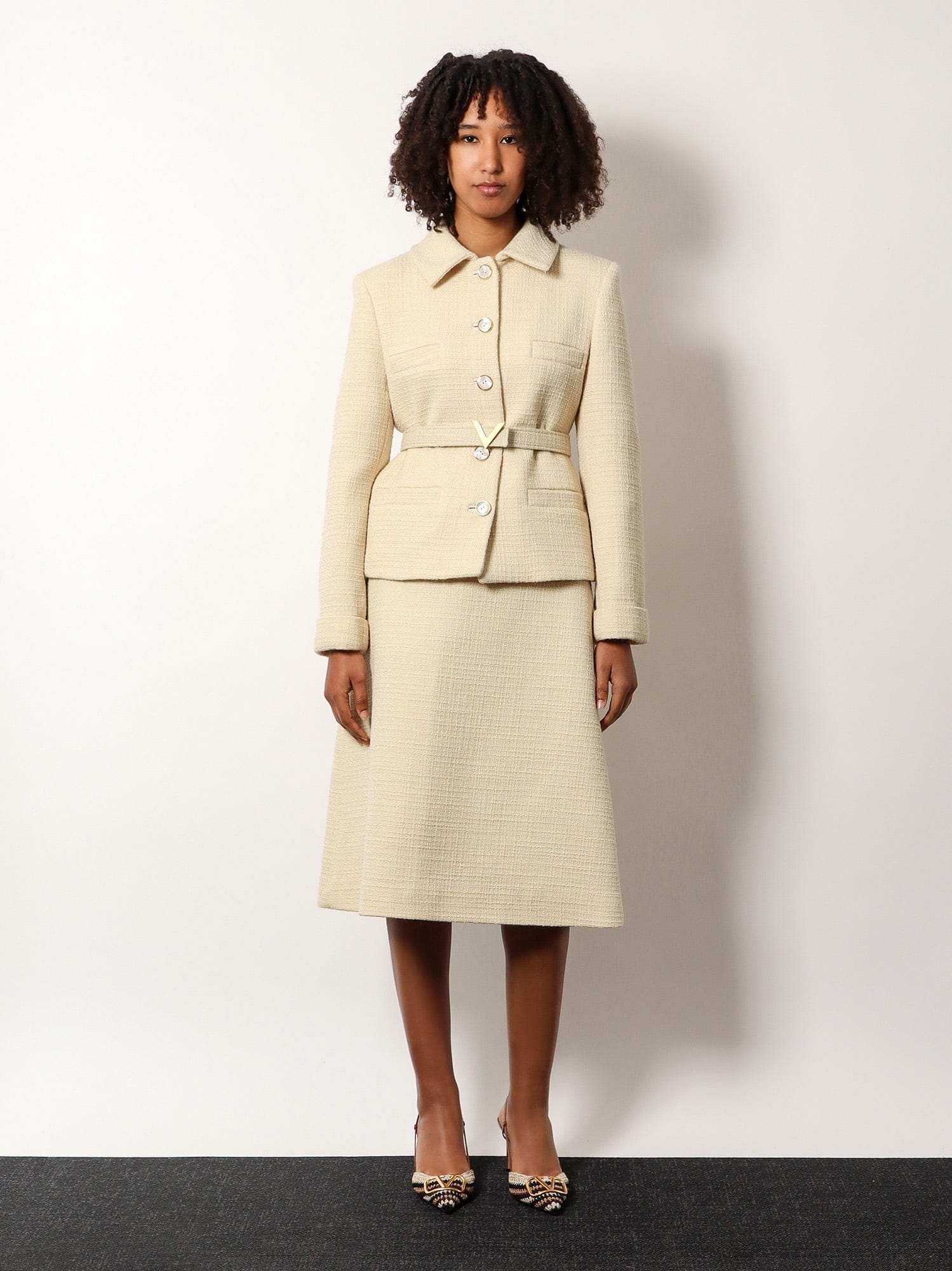 Valentino Virgin Wool Blazer With Silk Lining In Beige