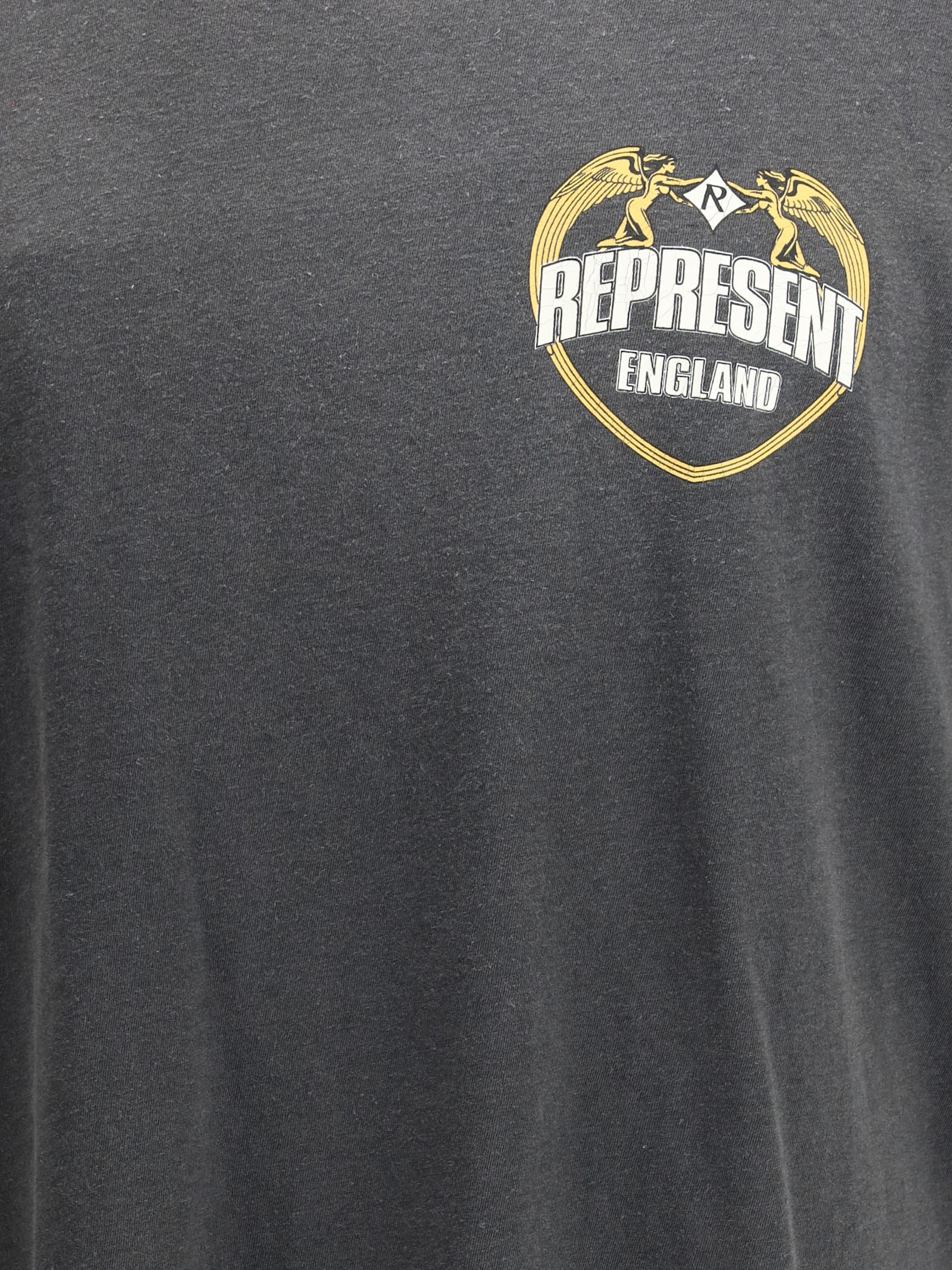 Represent Graphic Print Crew Neck Short Sleeve T-shirt In Black