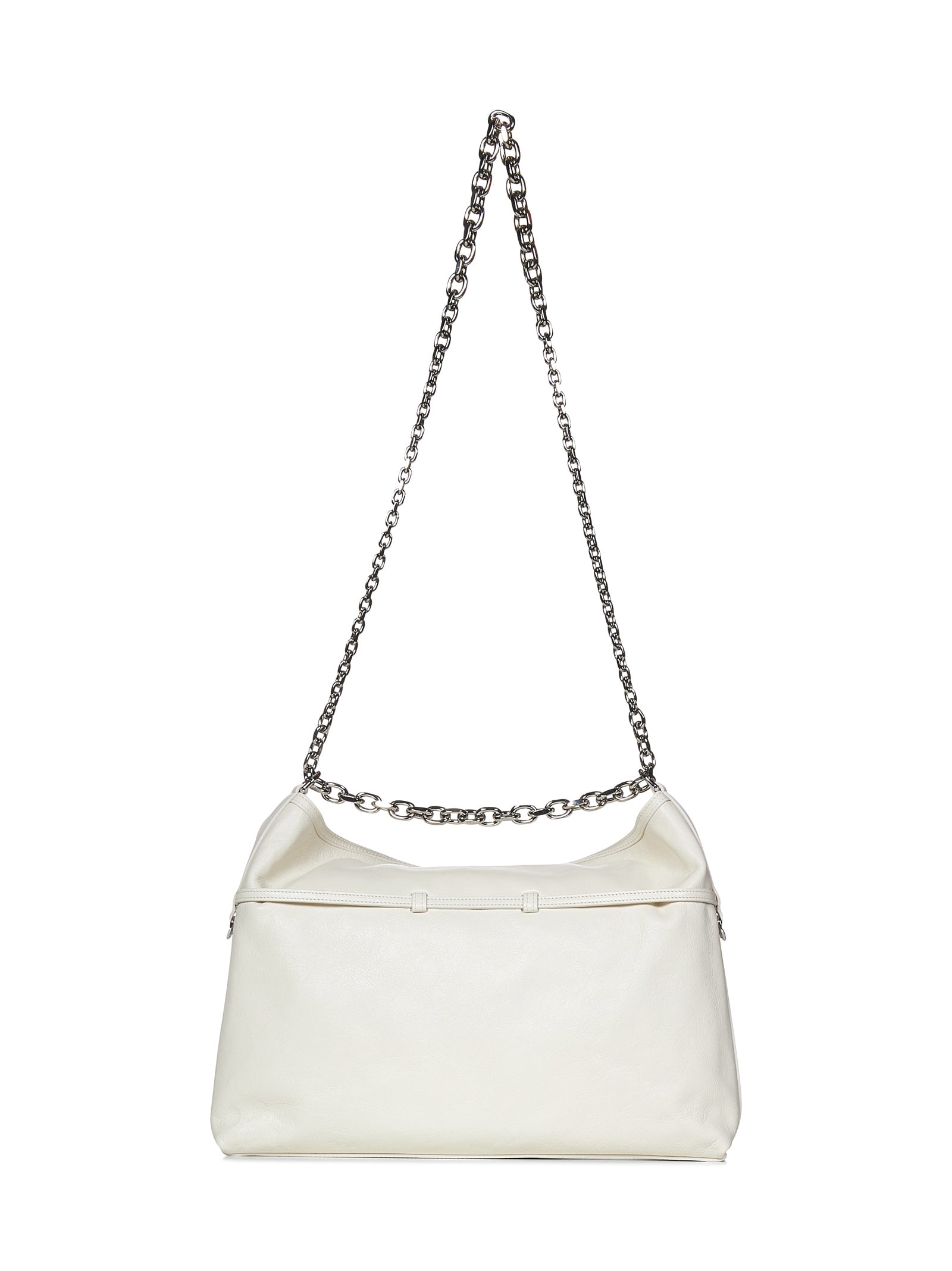 Shop Givenchy Voyou Chain Medium Shoulder Bag In White