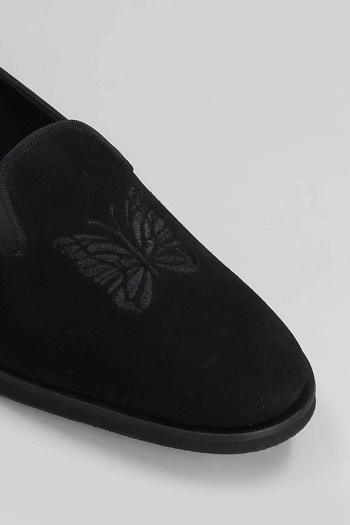 Needles Loafers In Black Suede In Black
