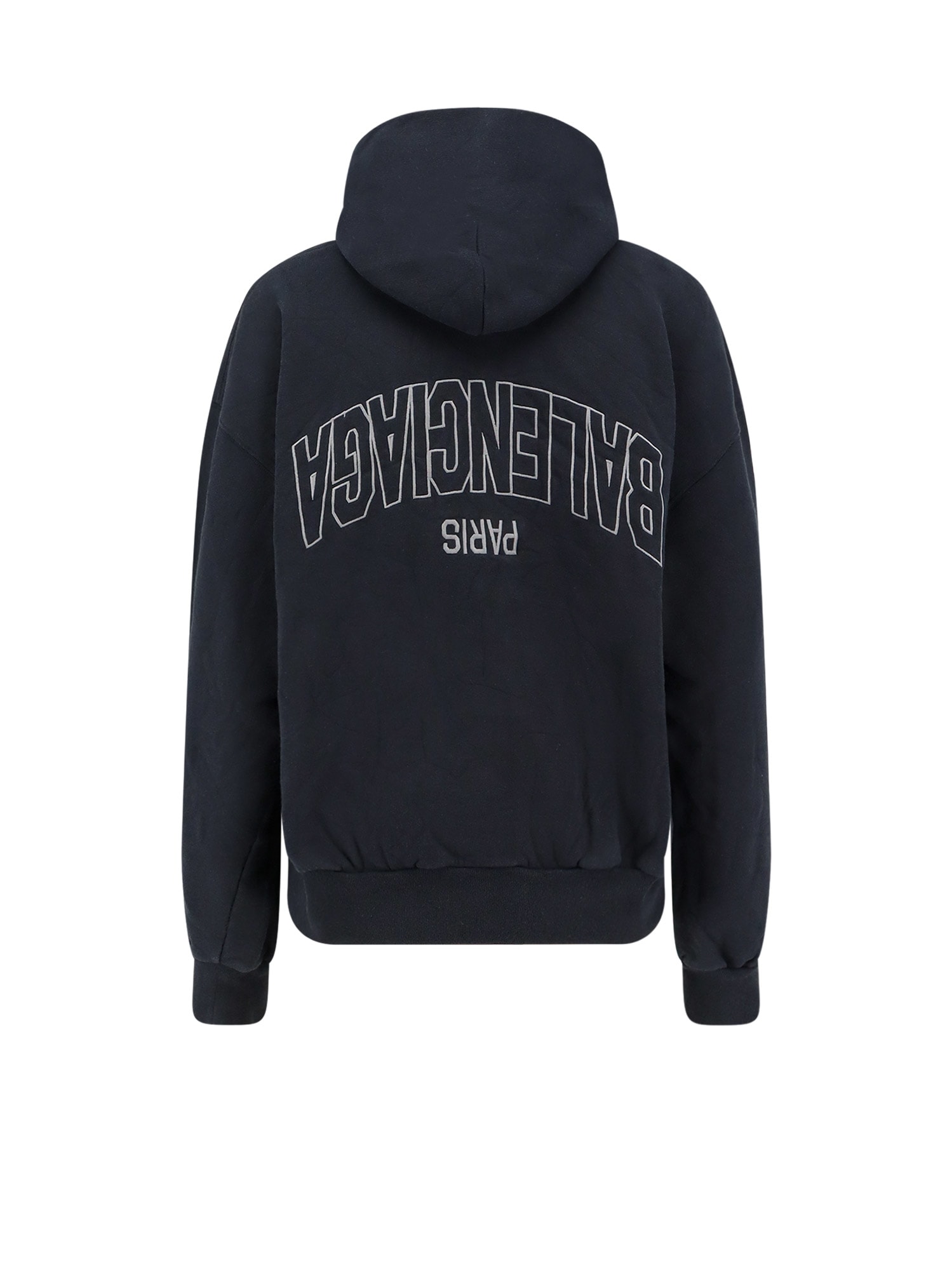 Balenciaga Flipped Uni Zip Sweatshirt In Blue