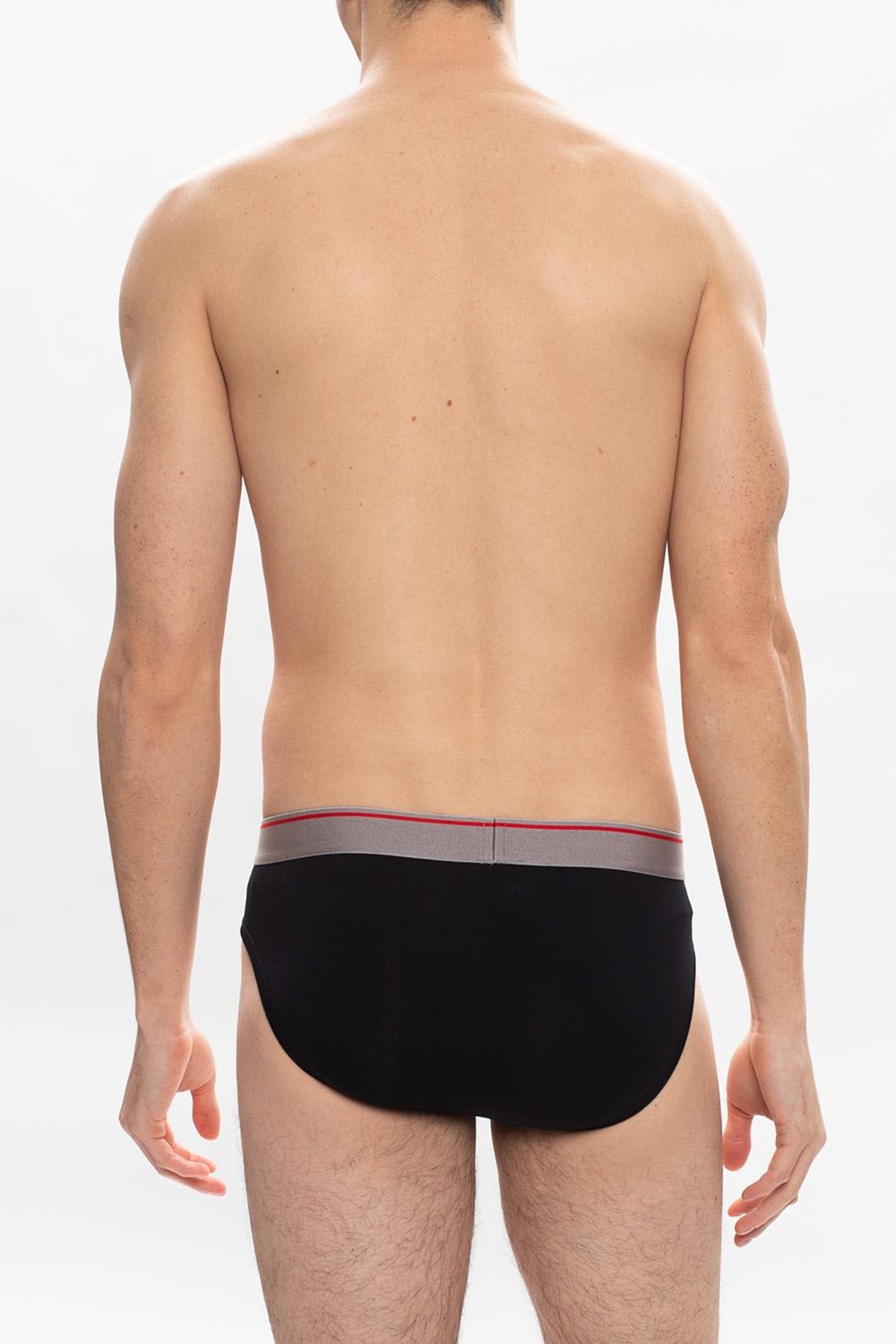 Dsquared2 Two-pack Logo-waistband Briefs In Black
