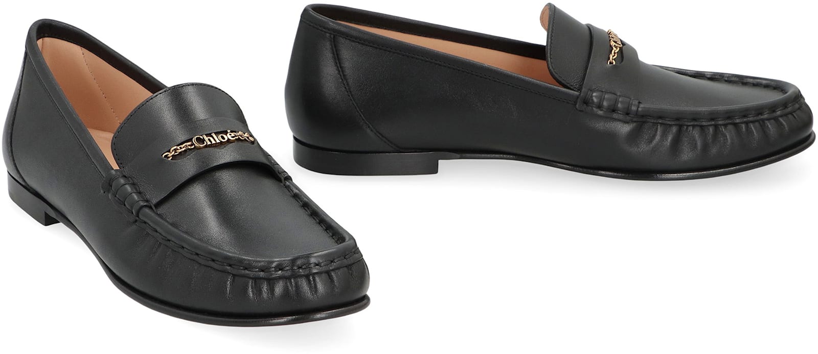 Chloé Leather Loafers In Black