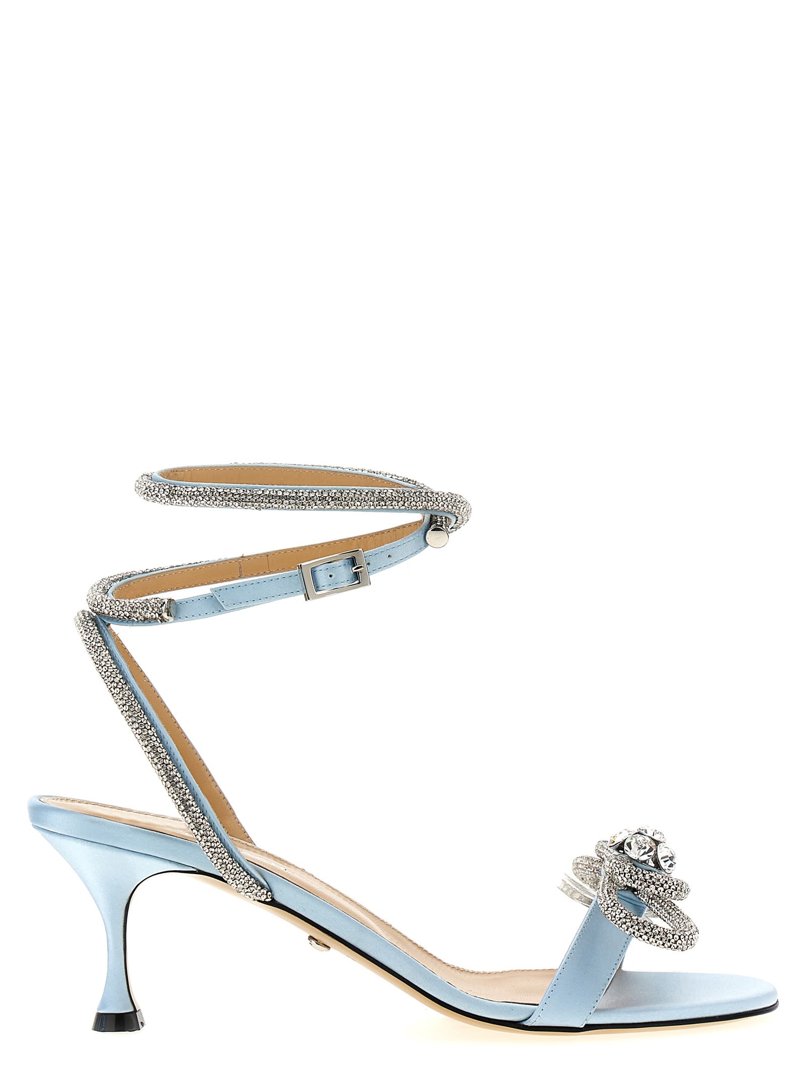 Mach &amp; Mach Double Bow Round Toe Sandals In Light Blue
