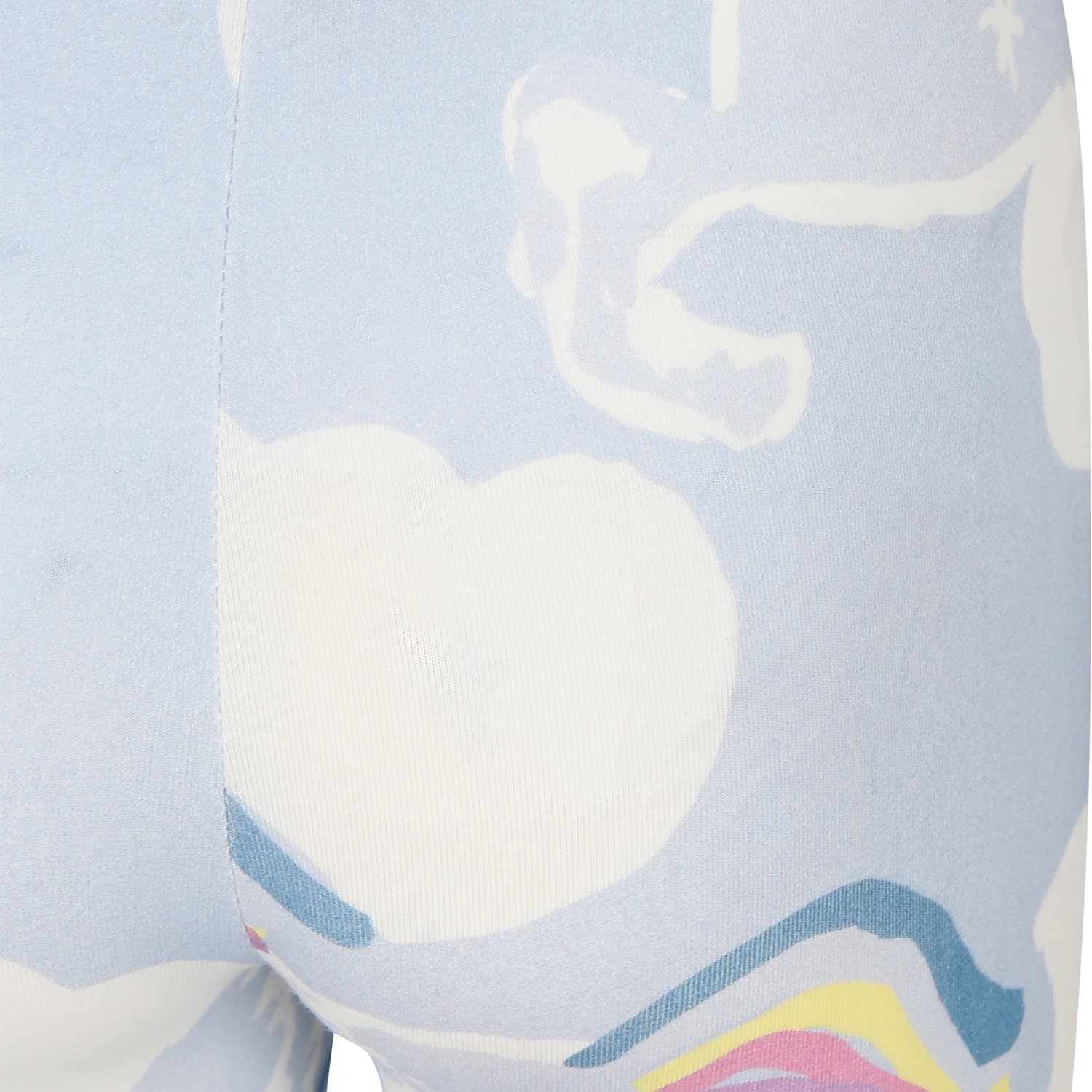 Stella Mccartney Light Blue Leggings For Girl With Unicorn In Light Blue
