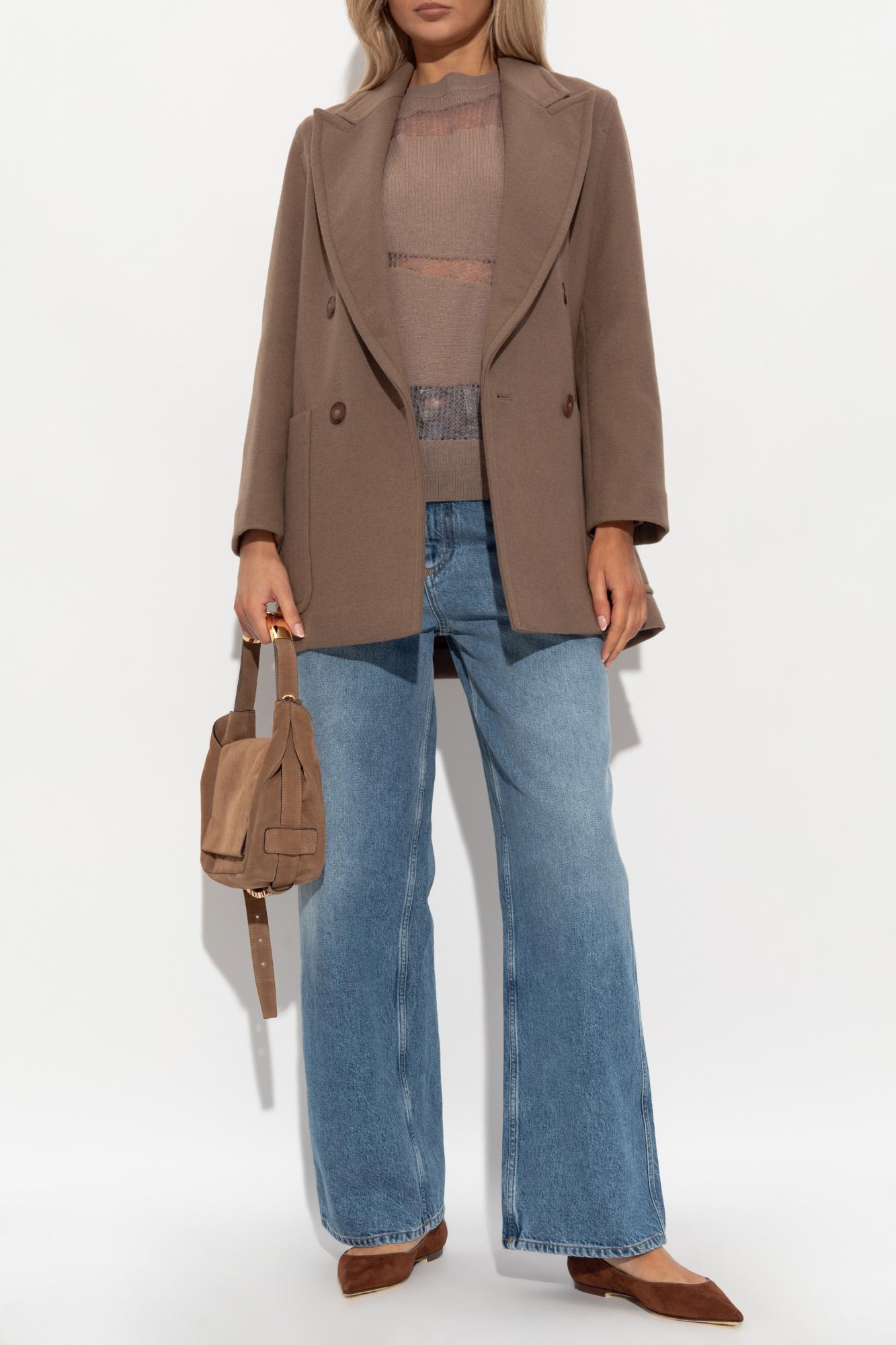 Max Mara Short Coat Deletta In Brown