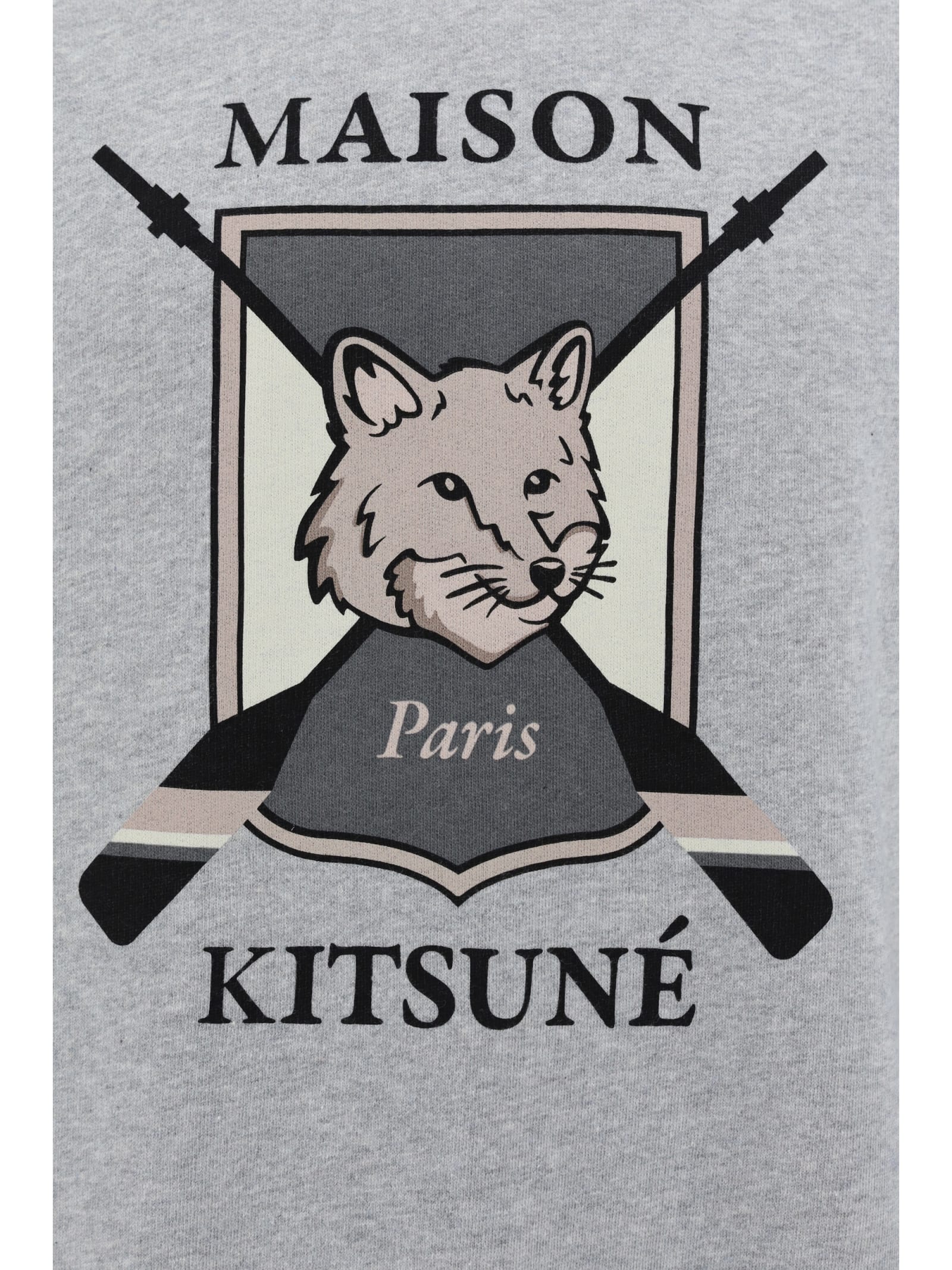 Shop Maison Kitsuné College Fox Sweatshirt In Light Grey