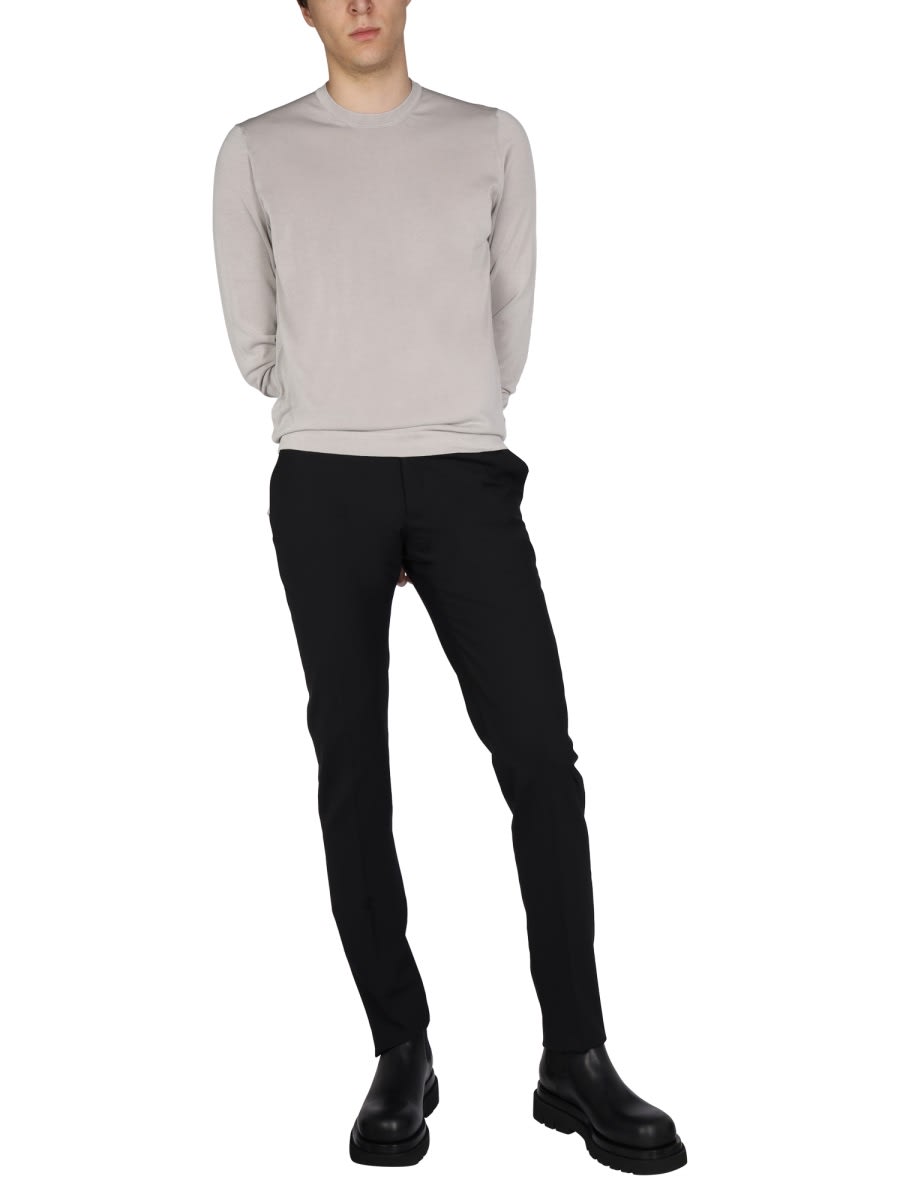 Drumohr Cotton Crew Neck Sweater In Dove