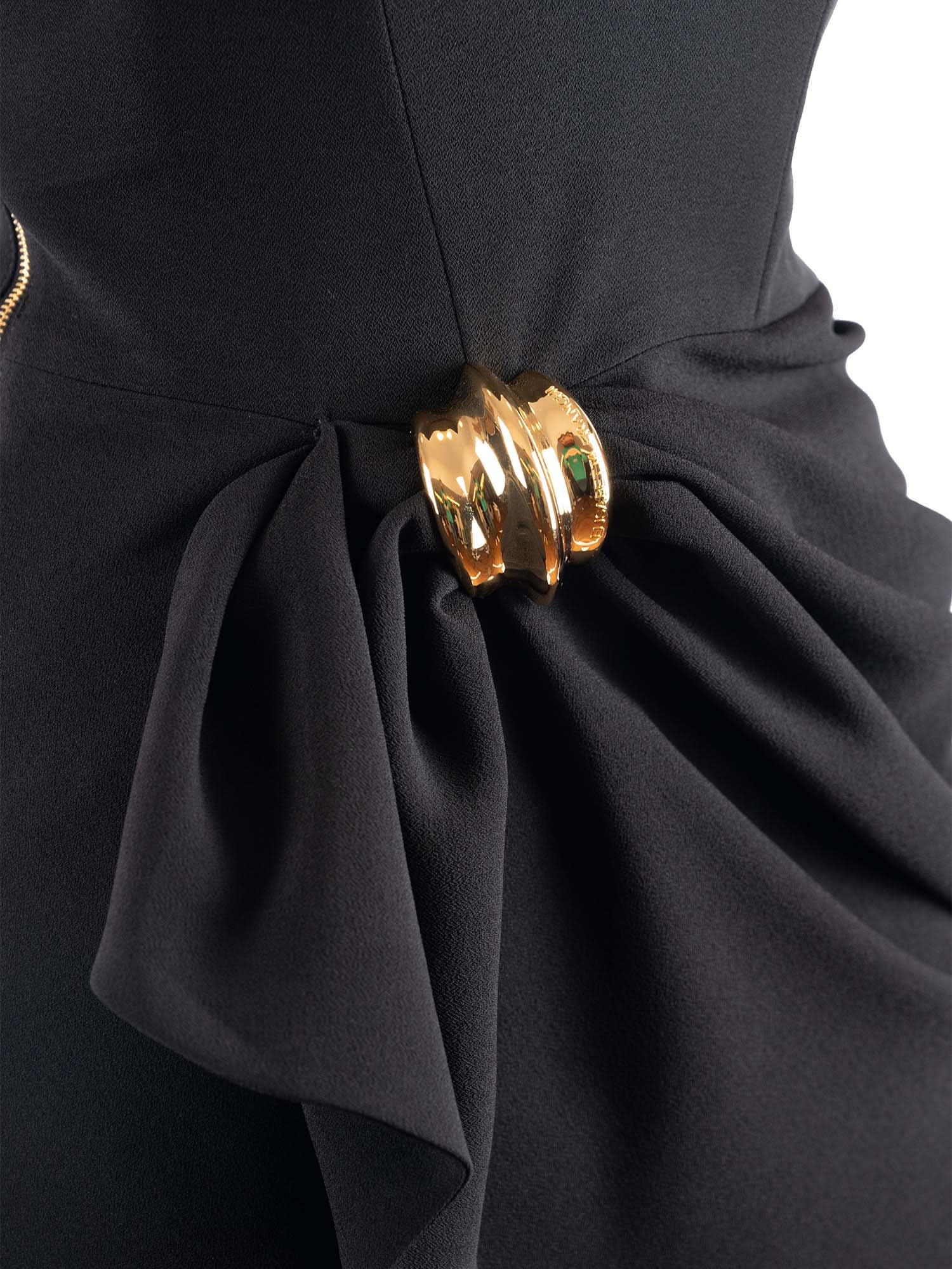 Elisabetta Franchi Structured Black Evening Dress In Black