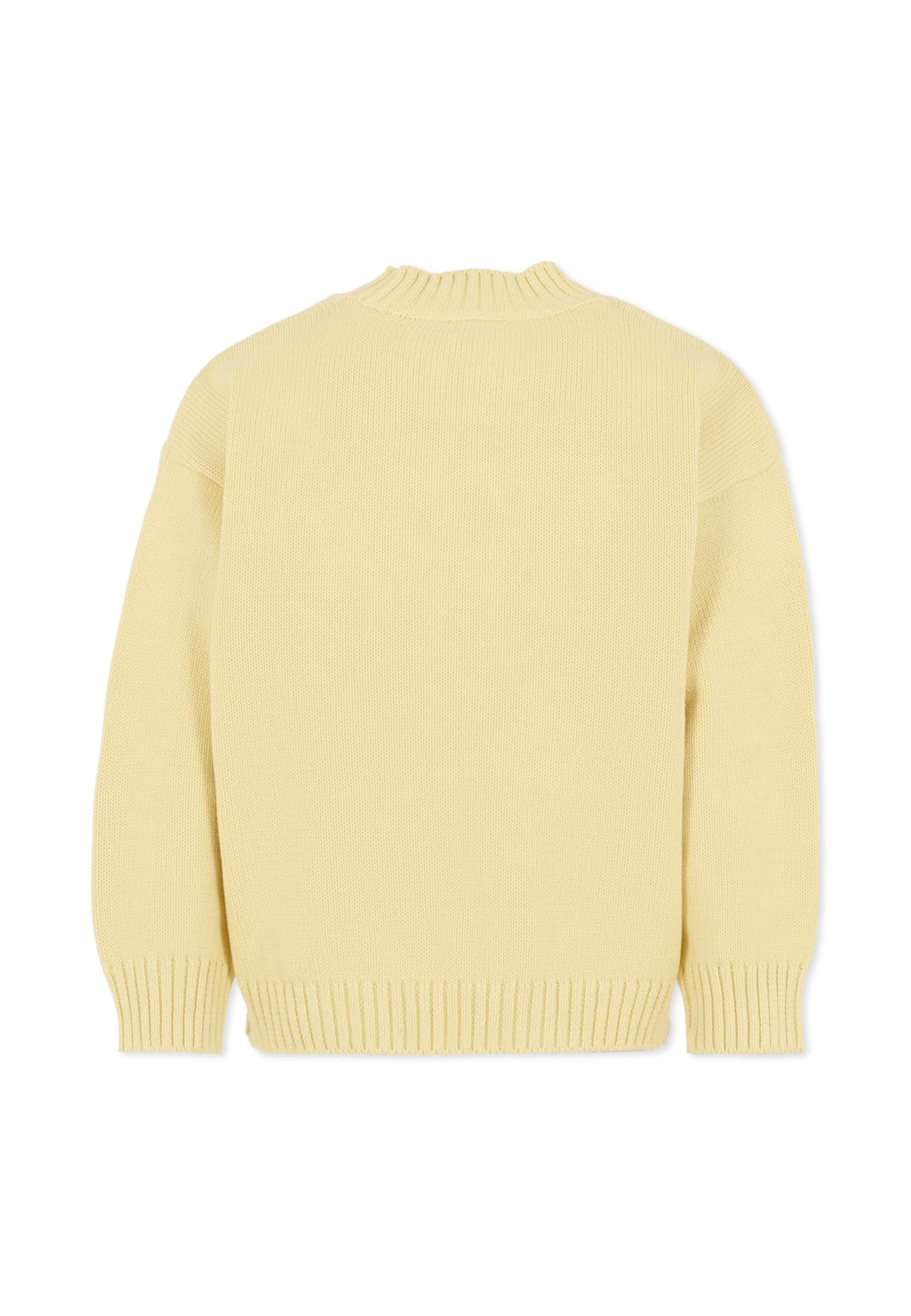 Mini Rodini Beige Sweater For Kids With Bear In Neutral