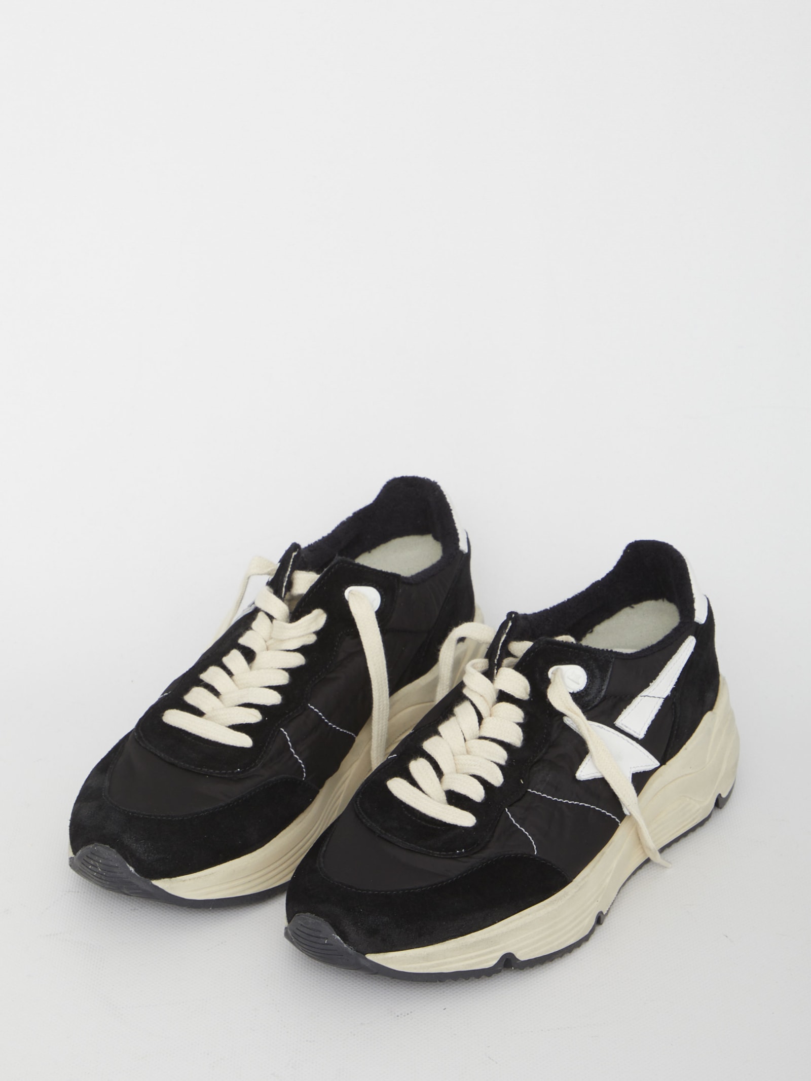 Shop Golden Goose Running Sole Sneakers In Black