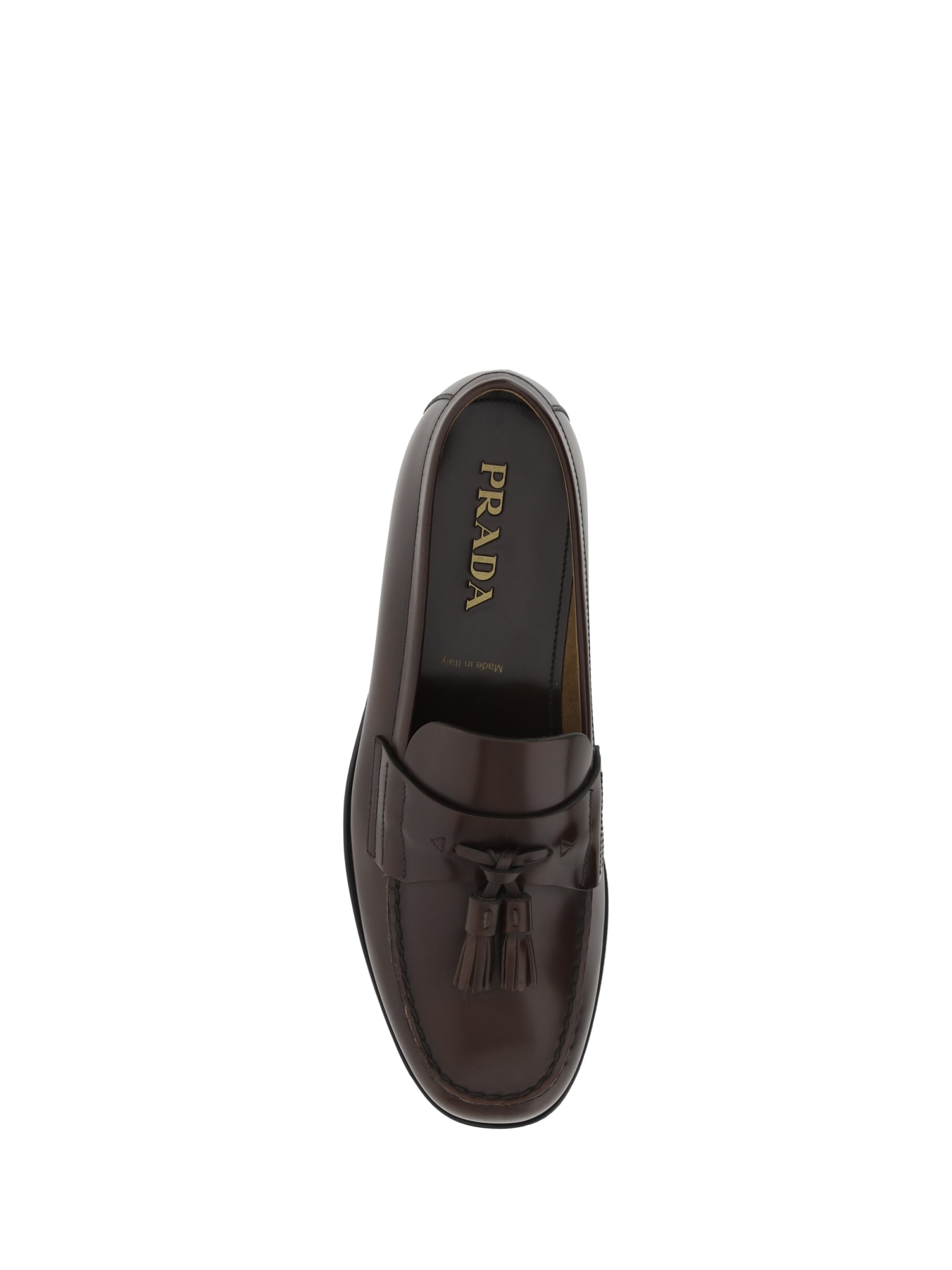 Shop Prada Loafers In Bruciato