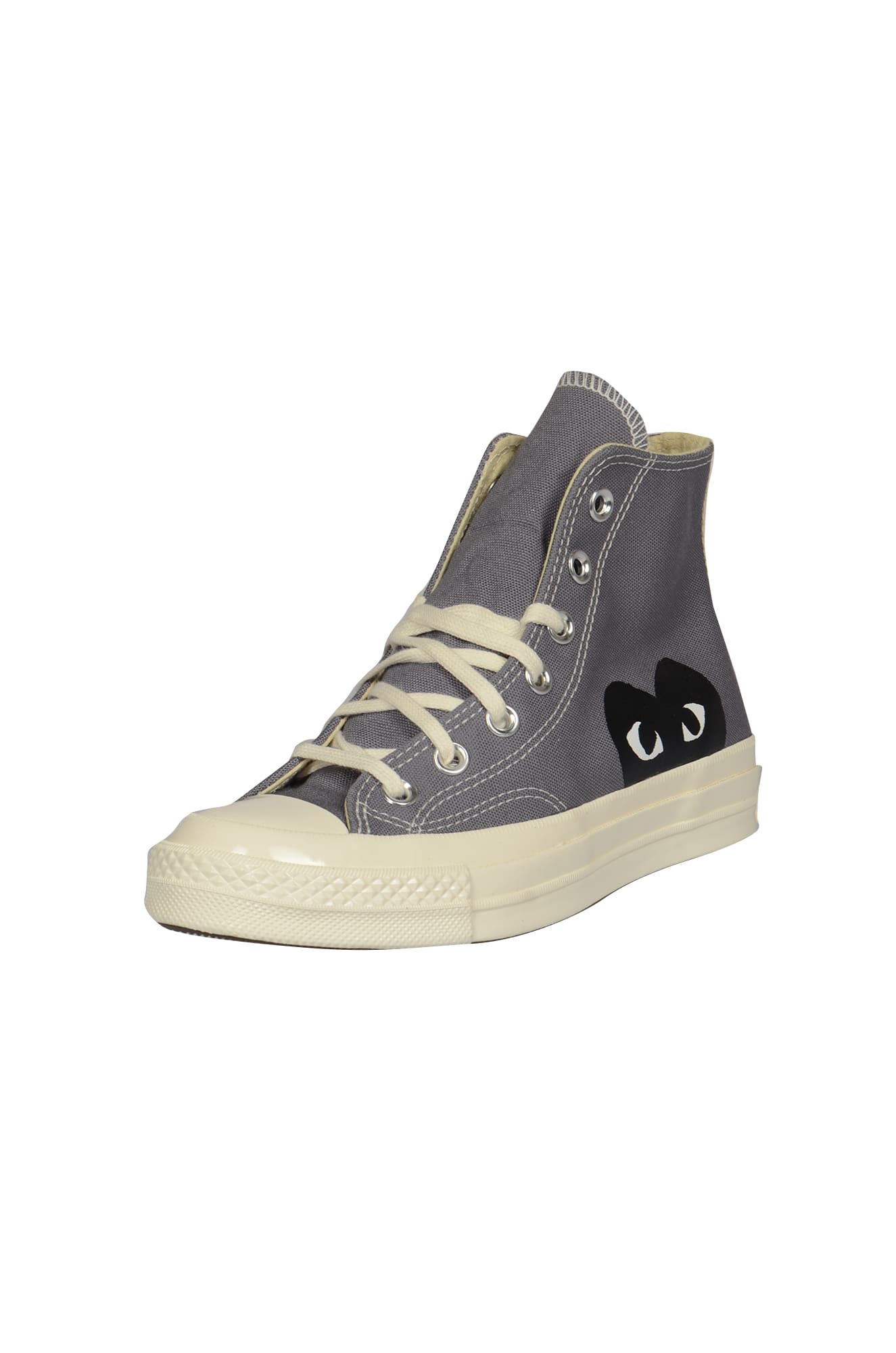 Shop Comme Des Garçons Play Heat Side Hi-top Sneakers In Grey