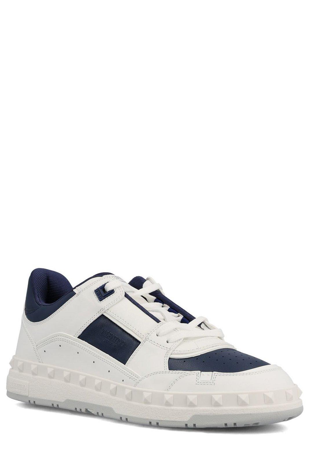 Shop Valentino Garavani Freedots Lace-up Sneakers In Blue
