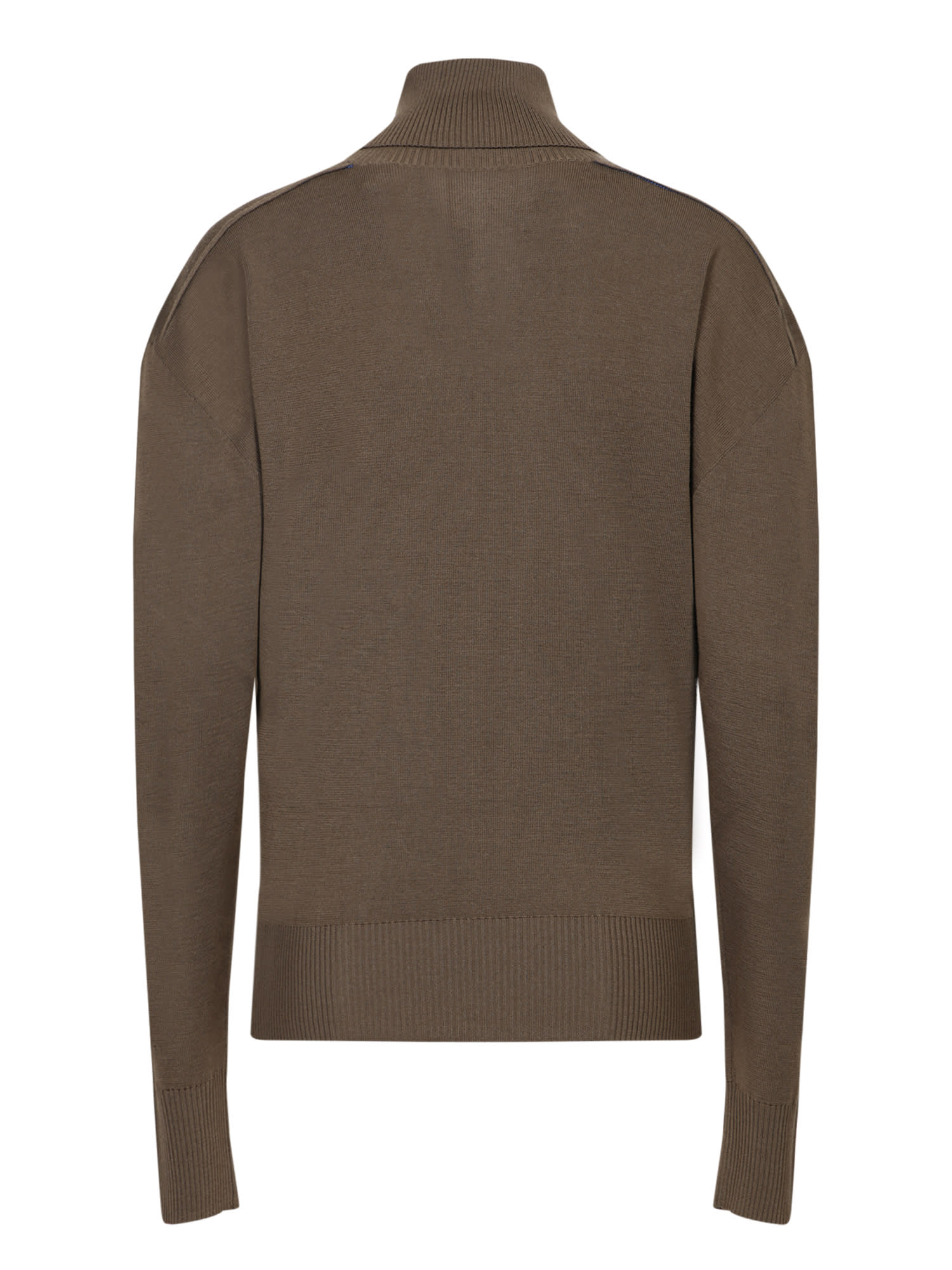 Burberry Brown Wool Sweatshirt In Military