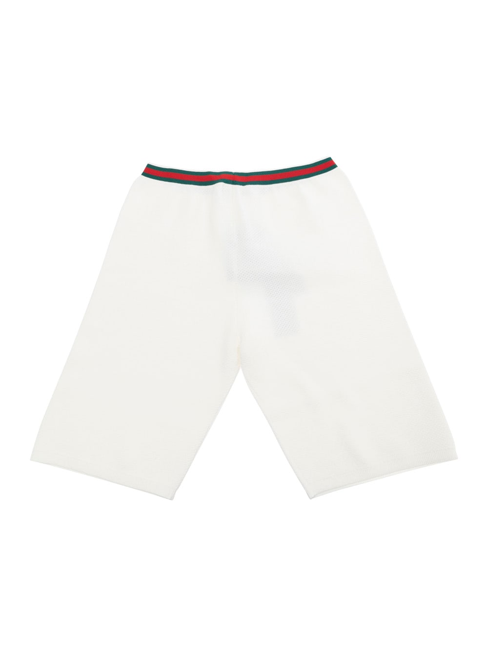 Gucci Cotton-blend Shorts With Web Motif Kids In White