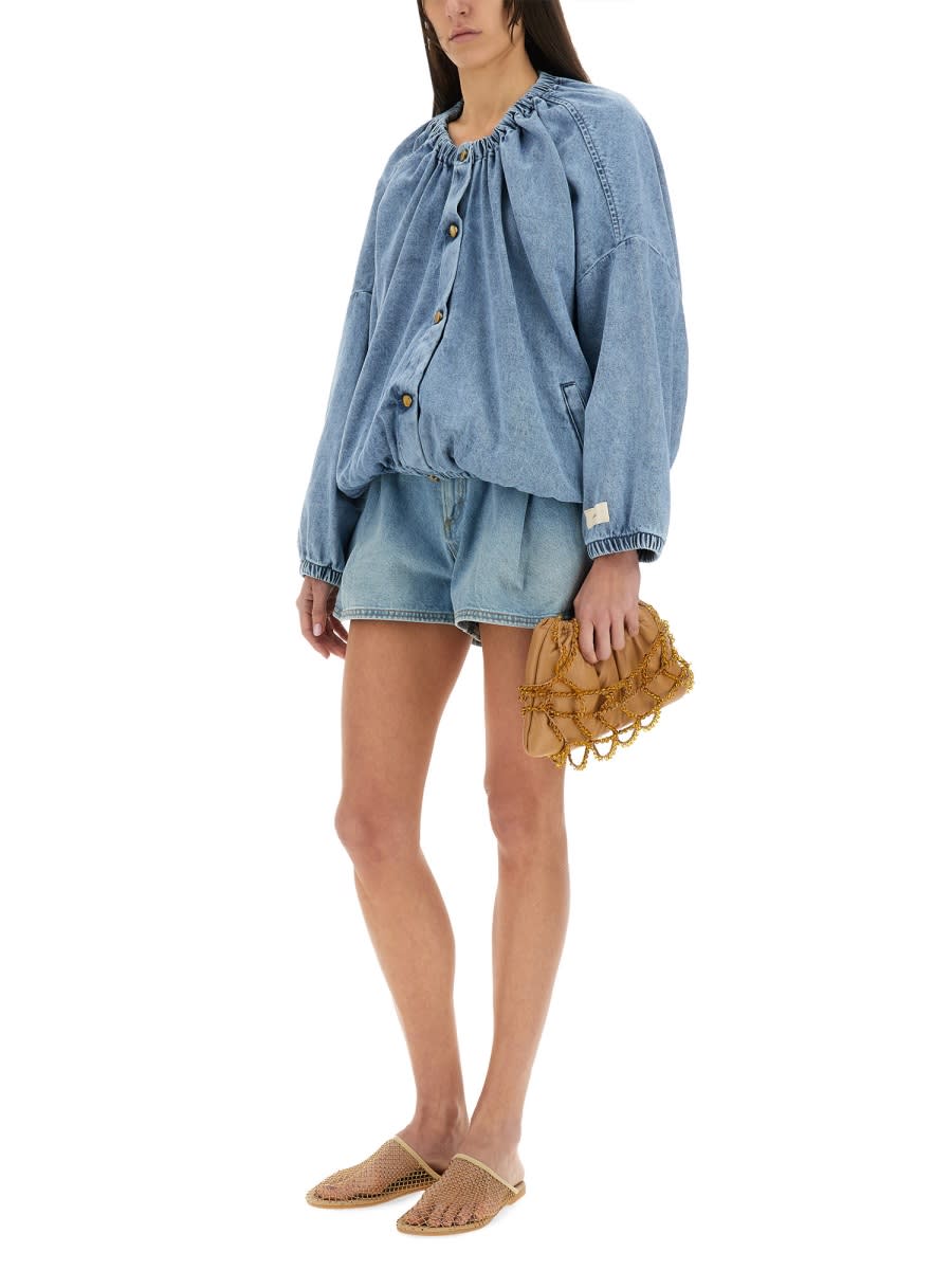 Alysi Denim Bomber Jacket In Denim