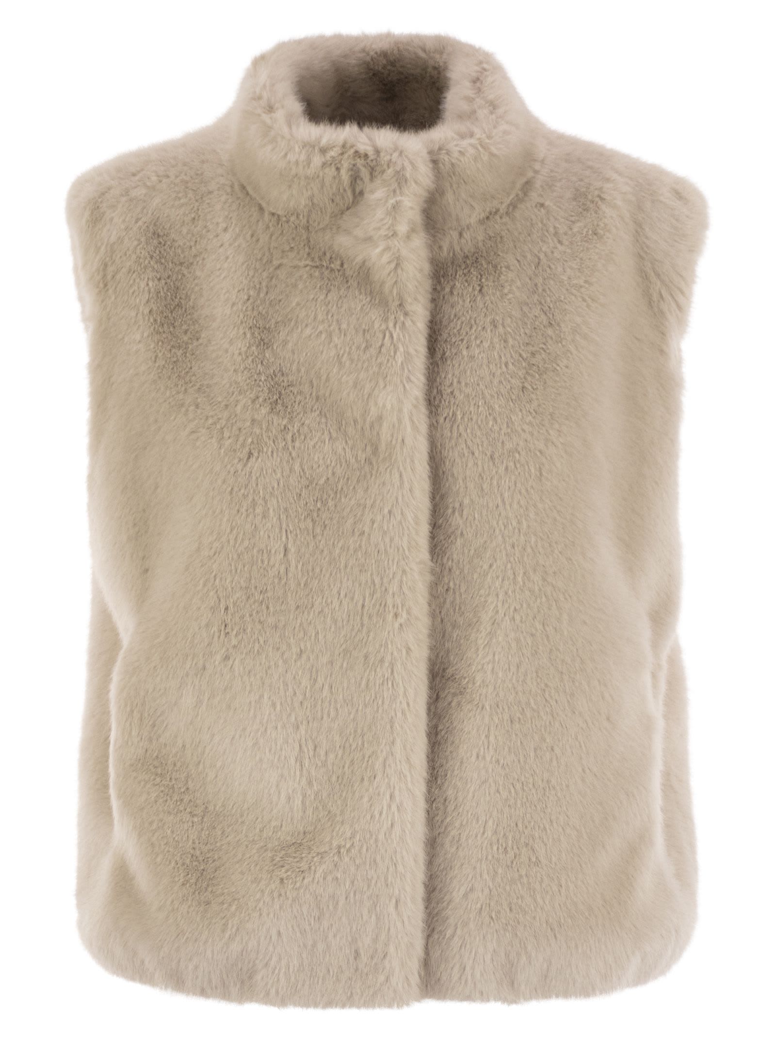 Resort Waistcoat In Faux Fur