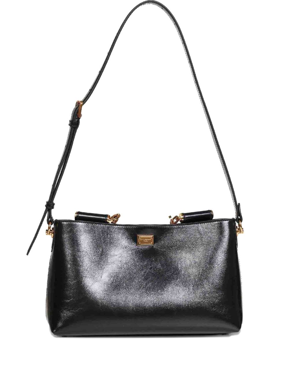 Dolce & Gabbana Vittoria Leather Handbag In Black