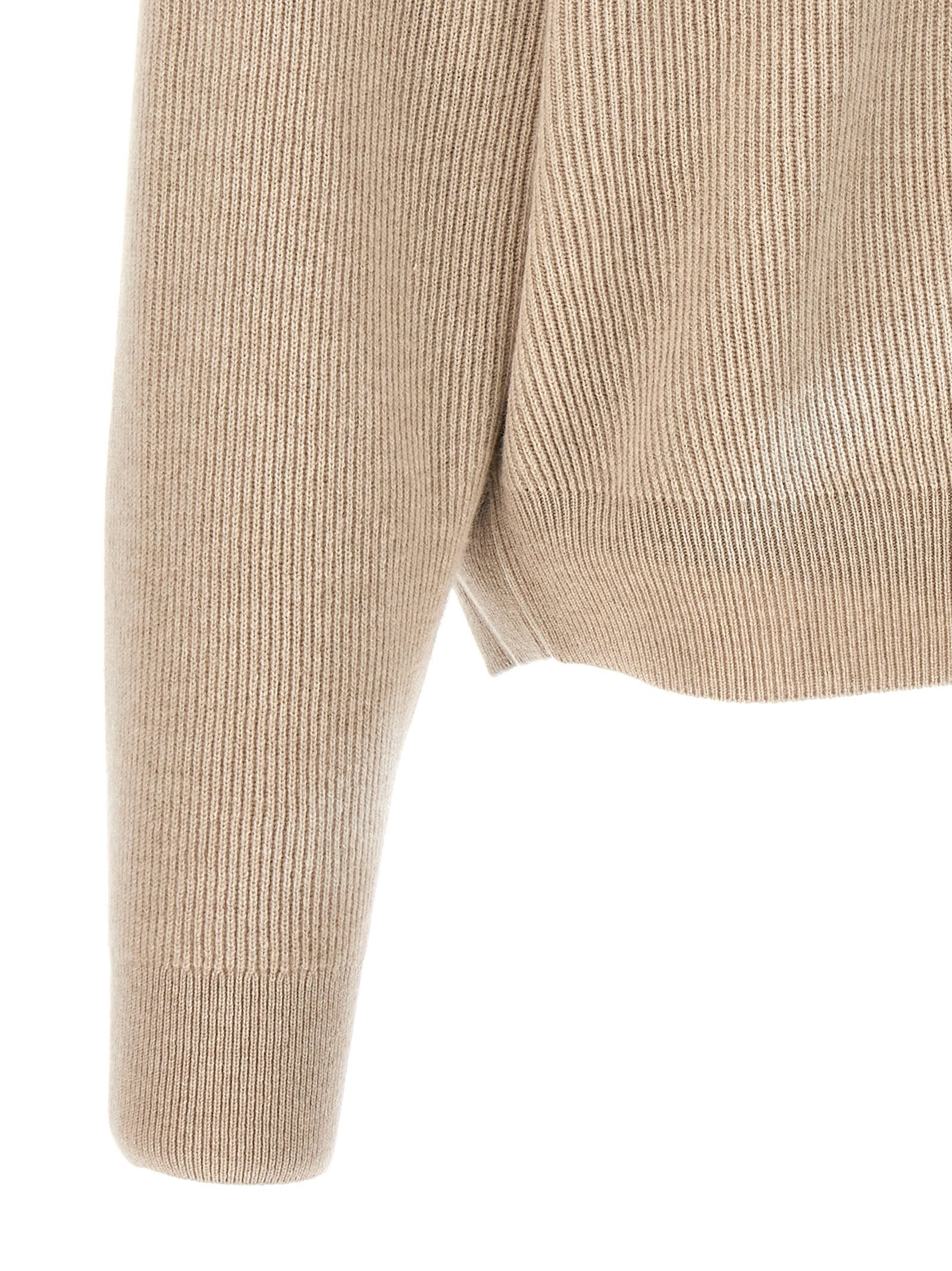 Brunello Cucinelli Ribbed Sweater In Feather