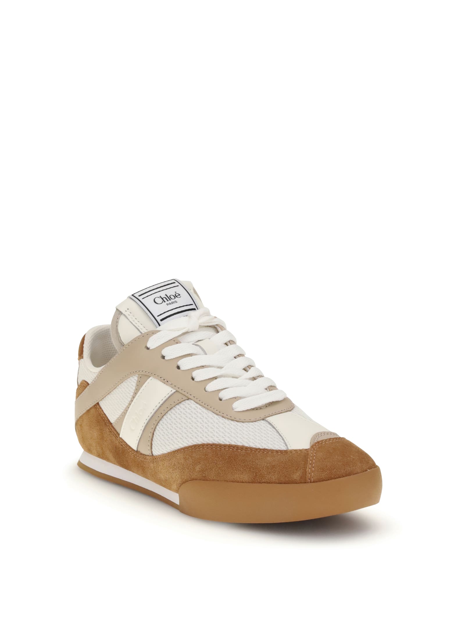 Chloé Lace-up Footwear Featuring Contrast Panels In White