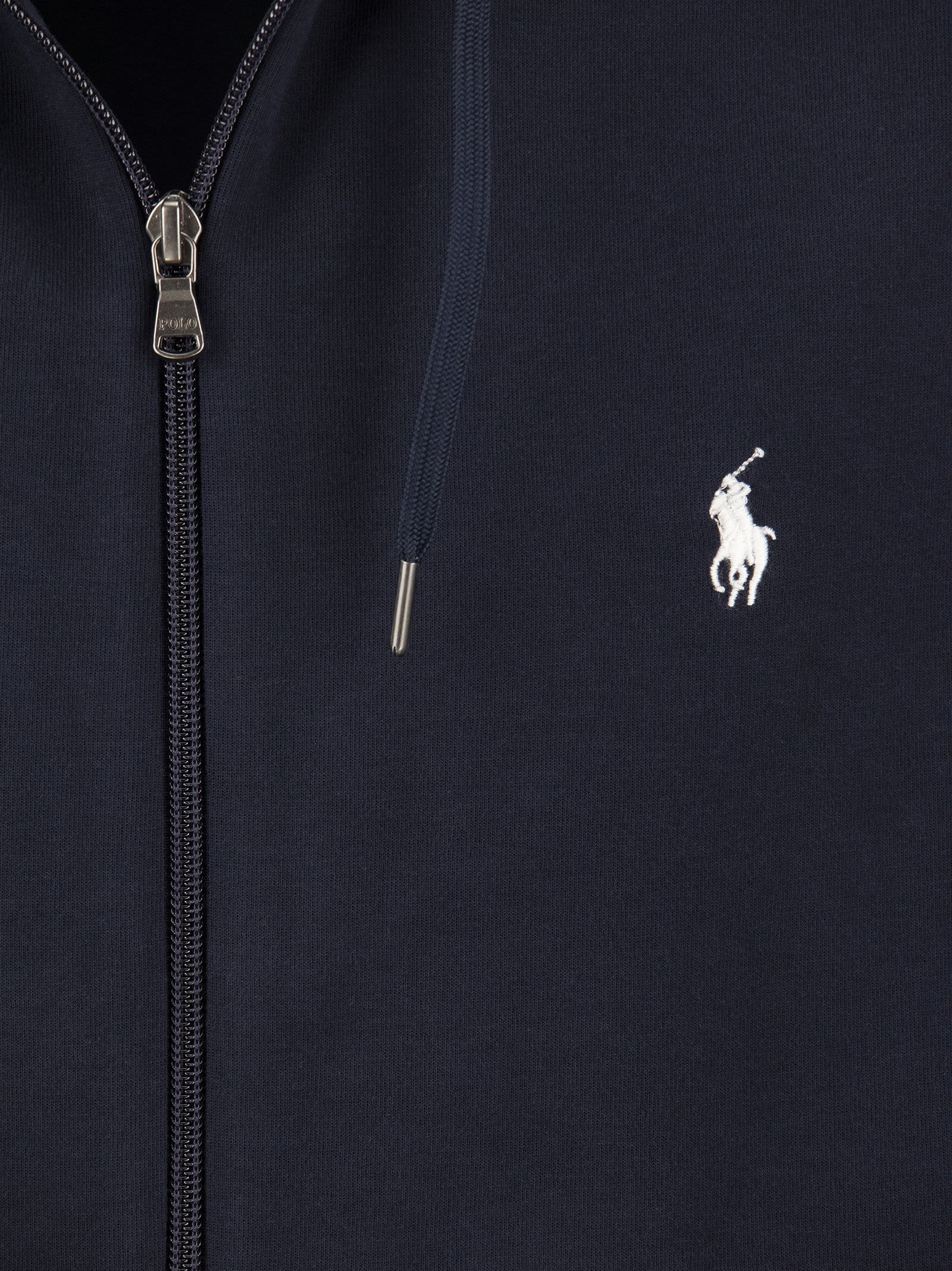 Shop Polo Ralph Lauren Double-knit Hoodie In Blue