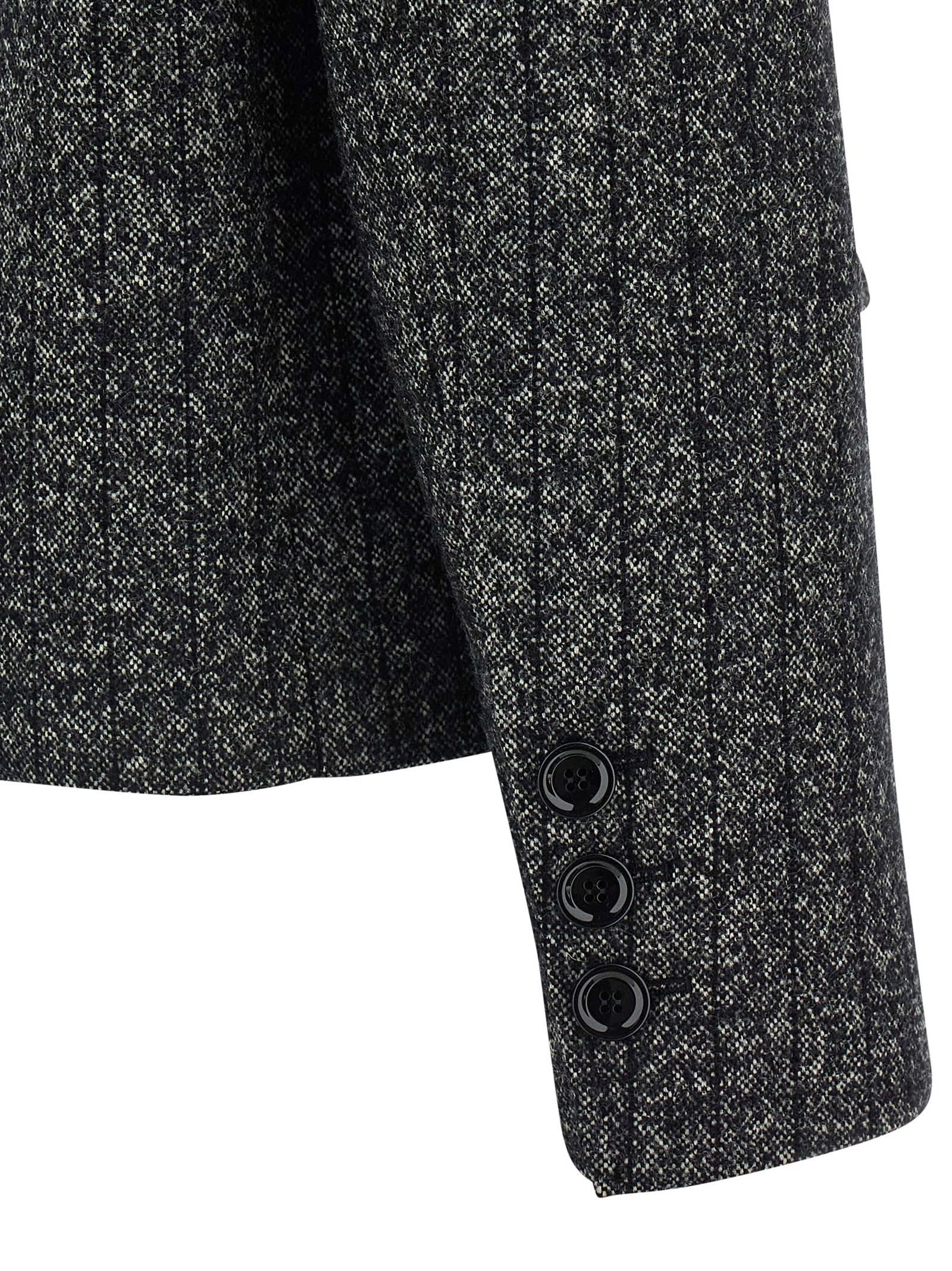 Dolce & Gabbana Striped Wool Blazer In Multi
