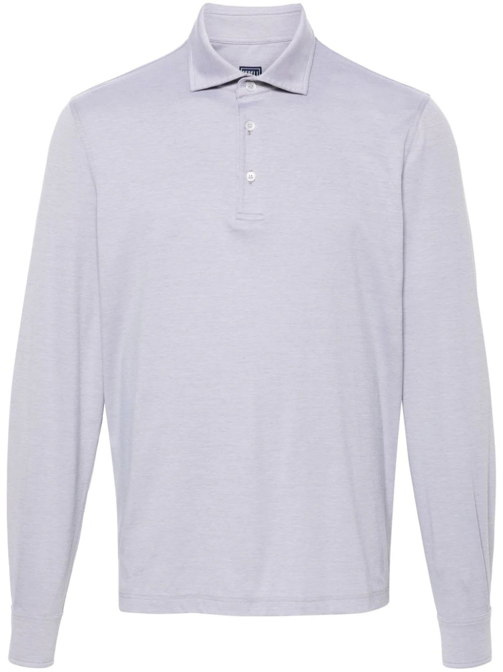 FEDELI LIGHT GREY ZERO POLO SHIRT 