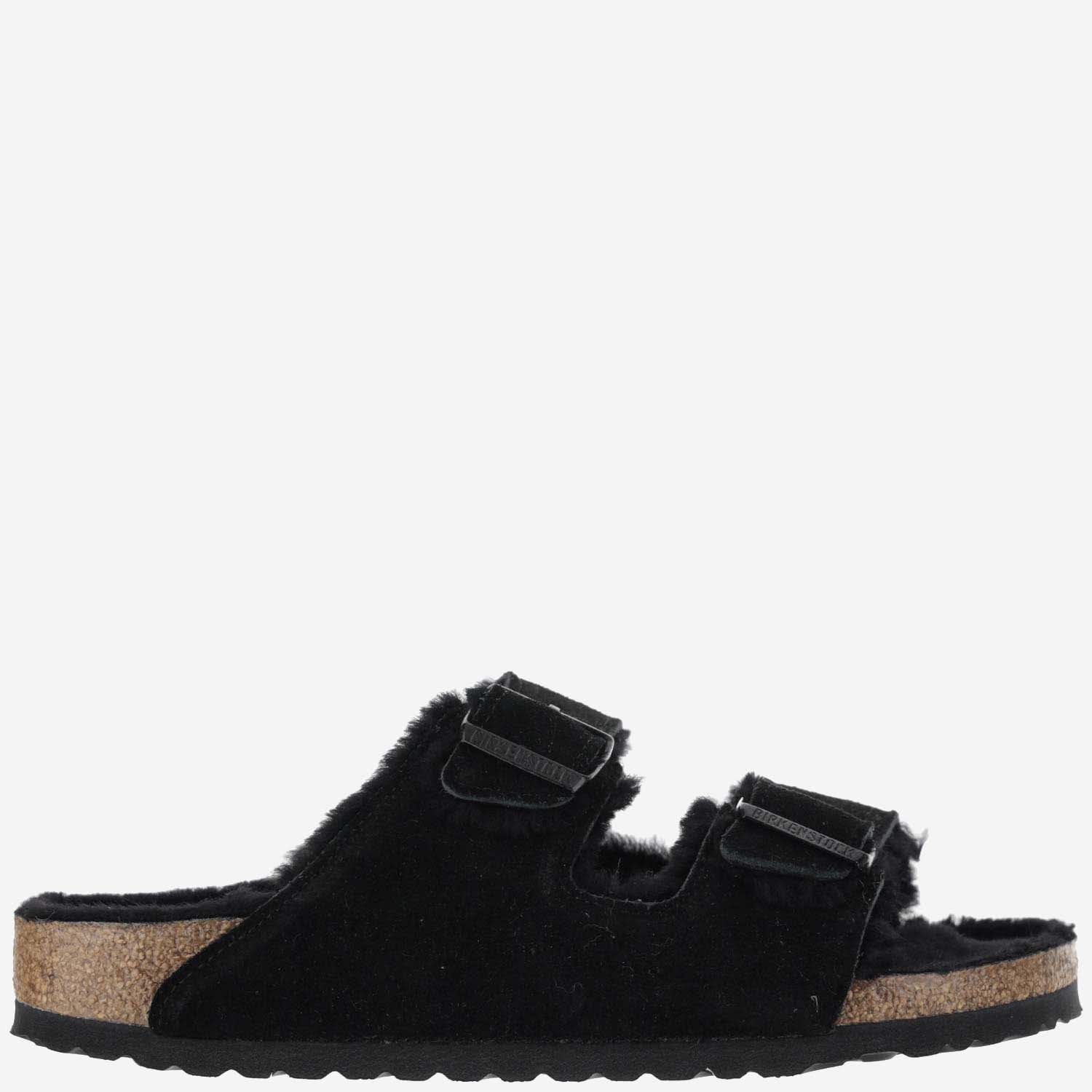 Arizona Suede And Shearling Sandals