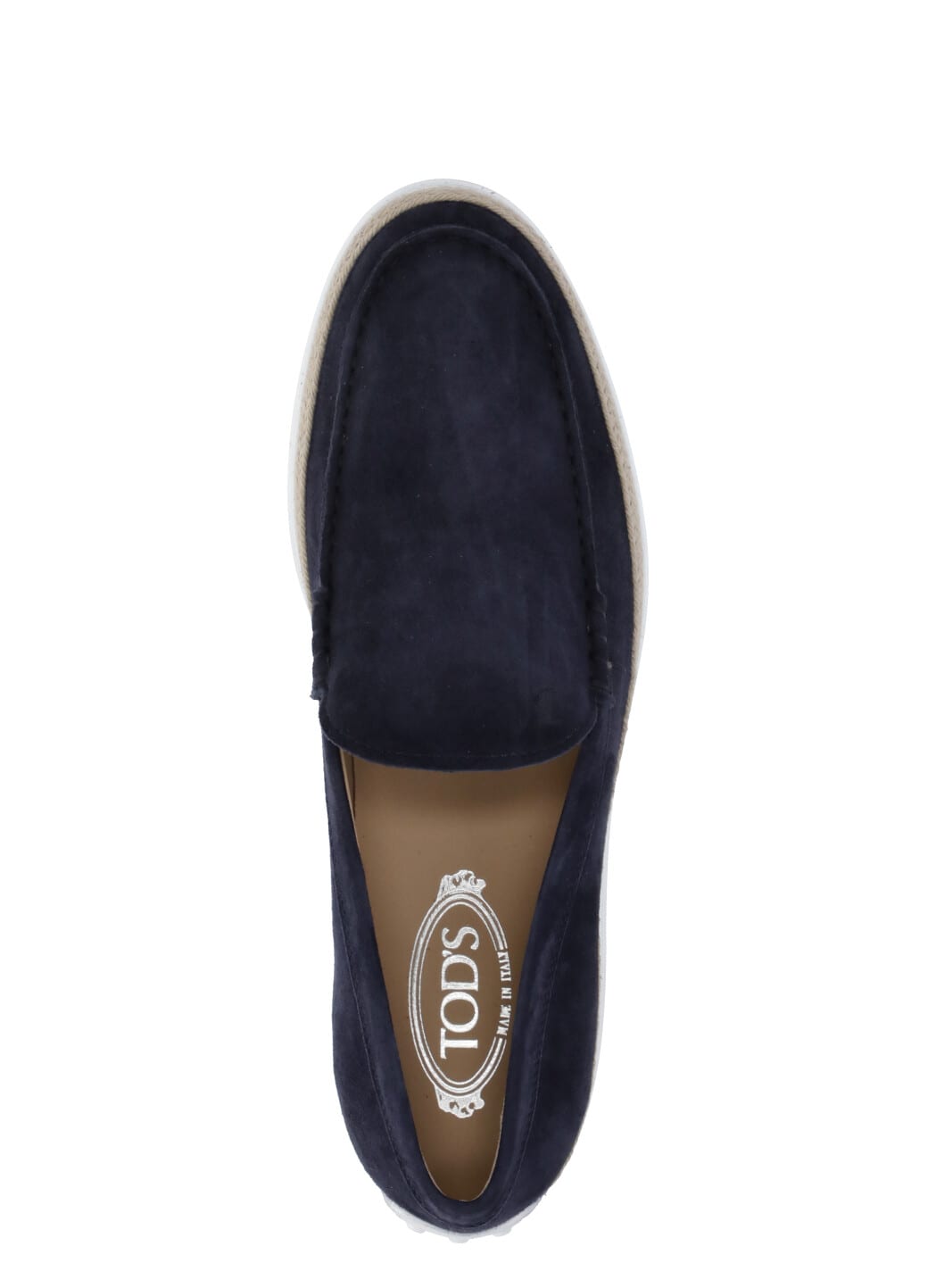 Tod's Suede Slip-on With Rafia Insert In Blue