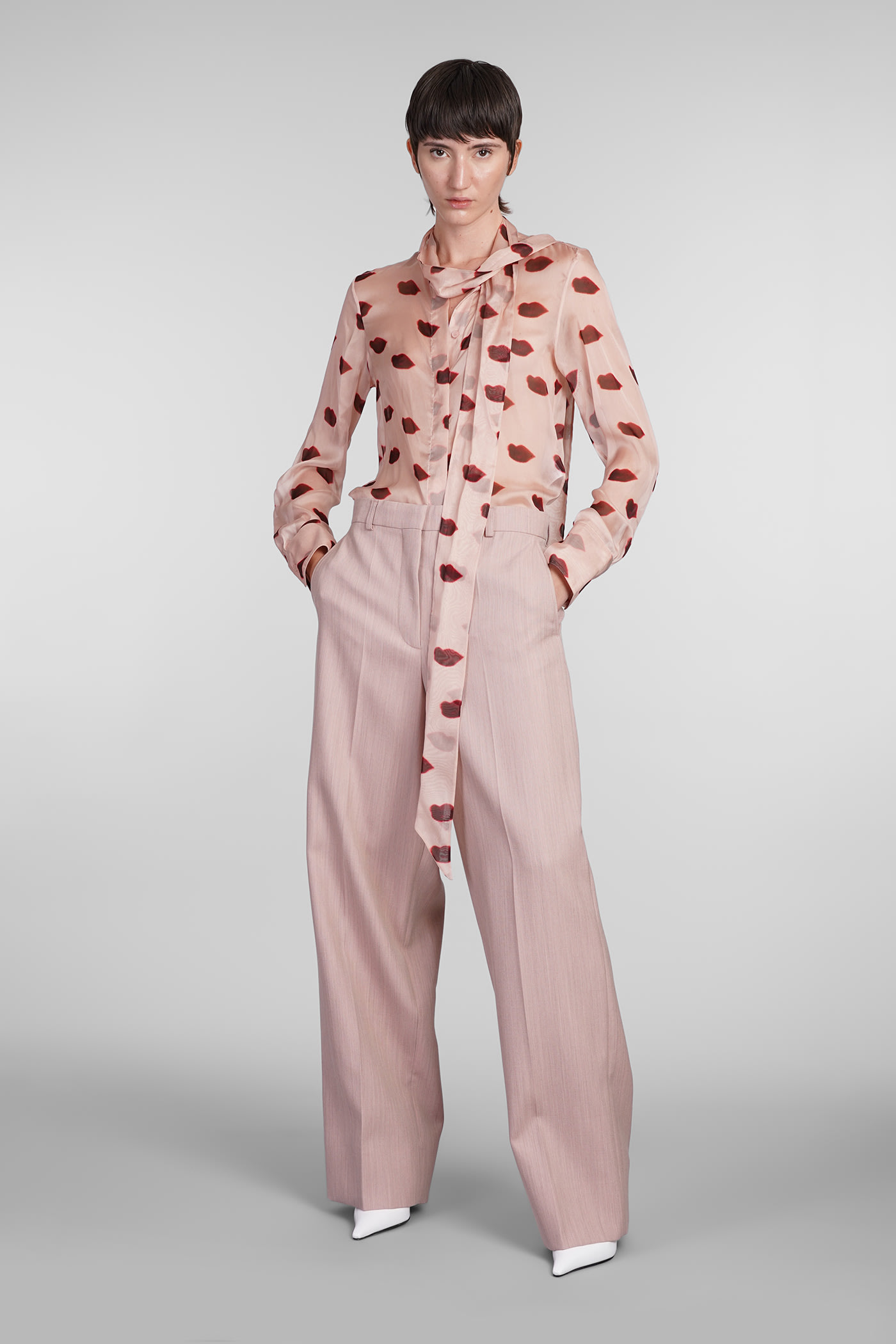 Shop Stella Mccartney Shirt In Rose-pink Silk