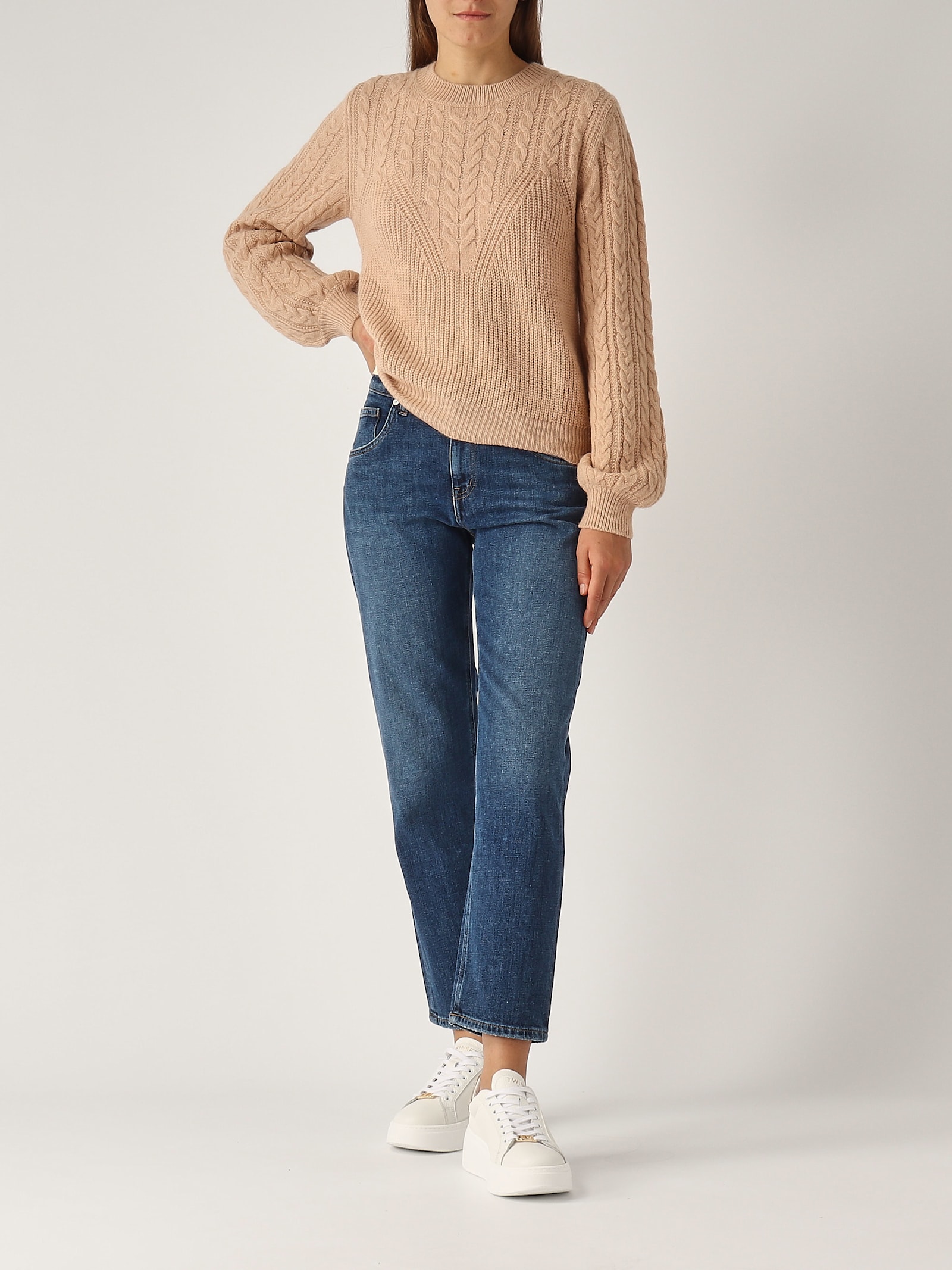 Shop Twinset Wool Sweater In Sabbia