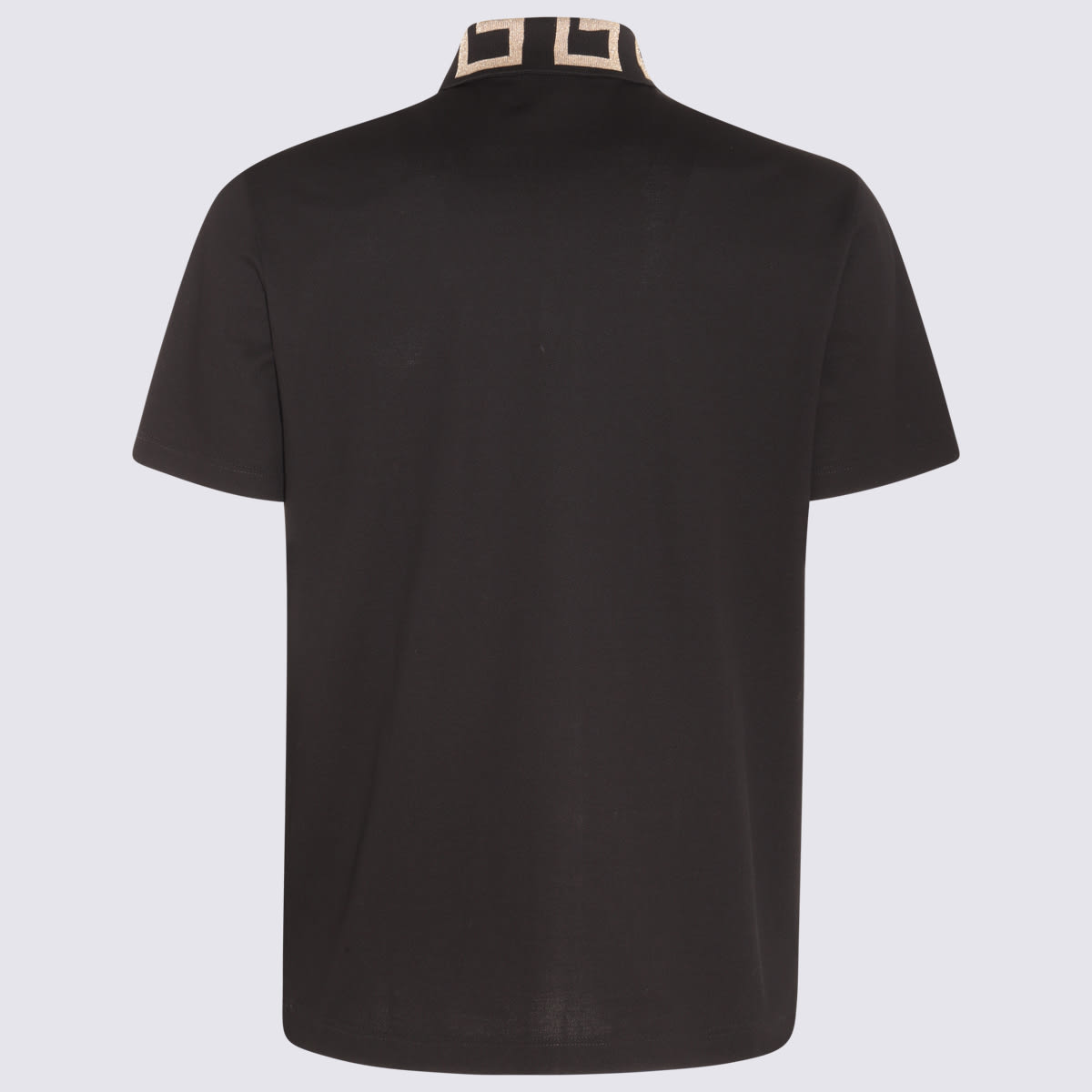 Shop Versace Polo Cotton Shirt In Black