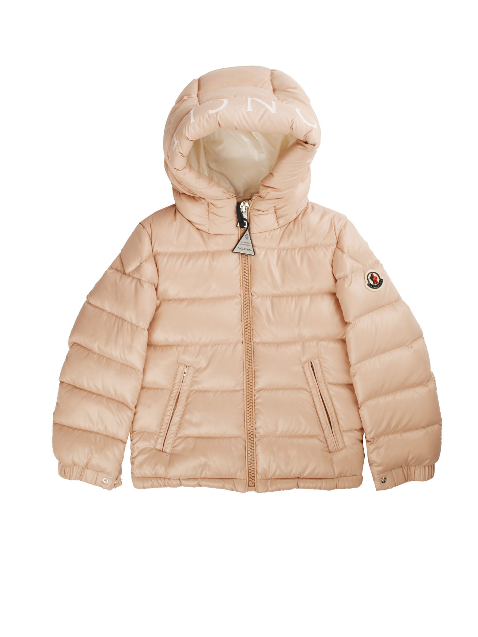 Moncler Pink Jacket With Hood Writing