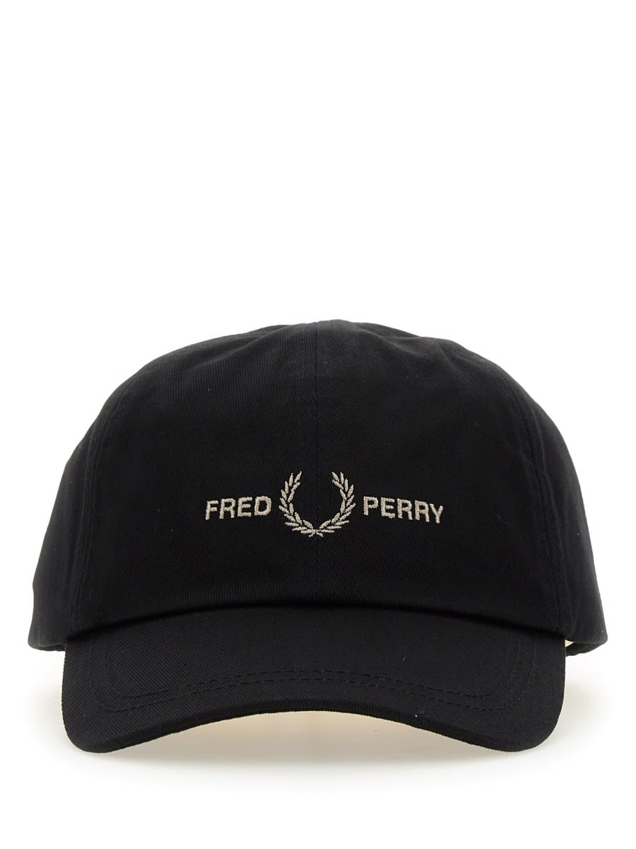 Shop Fred Perry Baseball Hat With Logo In Black